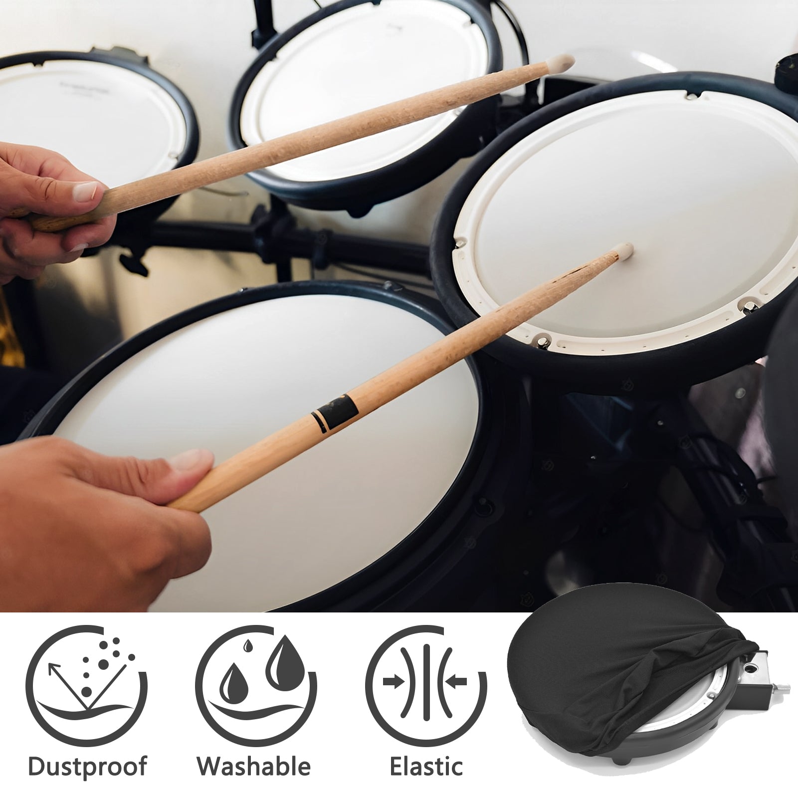 Musiin Premium 10" Drum Pad Cover Compatible With Roland PDX-100 V-Drum Donner EDE Alesis Nitro Pad 10-inch Drum Pad protect