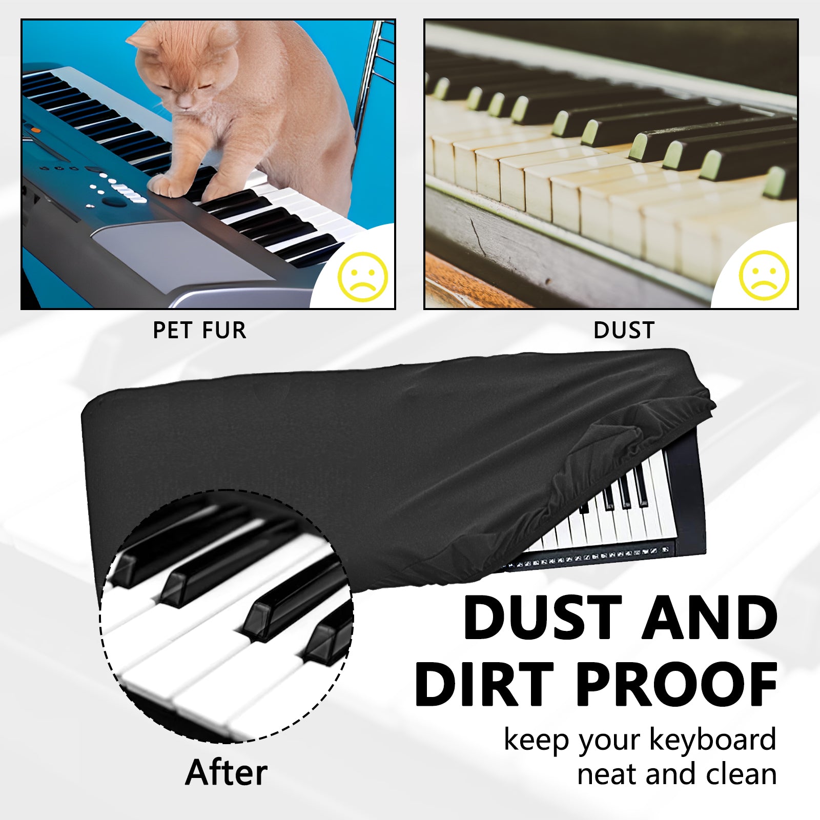 Musiin Pro Shield: Ultimate Stretch-fit Chinlon Keyboard Cover - Water & Dust Resistant, Compatible with Yamaha PSR-E283 YPT-280 YPT-270 PSR-E273 PSR-E360 Alesis Melody 61 Key Keyboard