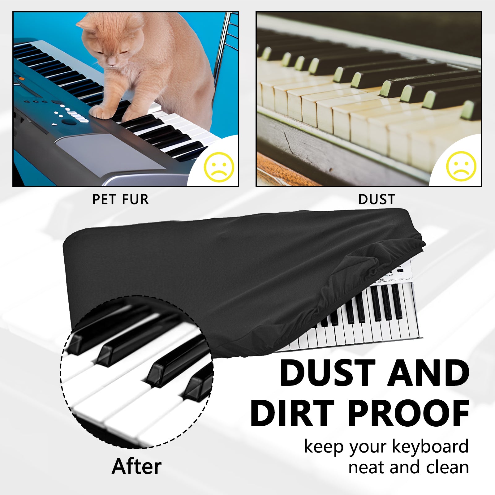 Musiin custom ultimate stretch fit nylon keyboard cover for ultimate protection, compatible with Arturia KeyLab 61 MkII keyboard