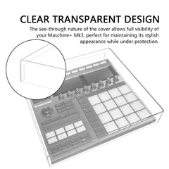 Musiin Drum Controller Acrylic Cover Compatible With Native Instruments Maschine+ Mk3,Transparent Material,Reserved Wire Groove,Waterproof and Dustproof, Suitable for Home Studio Desktop Protection