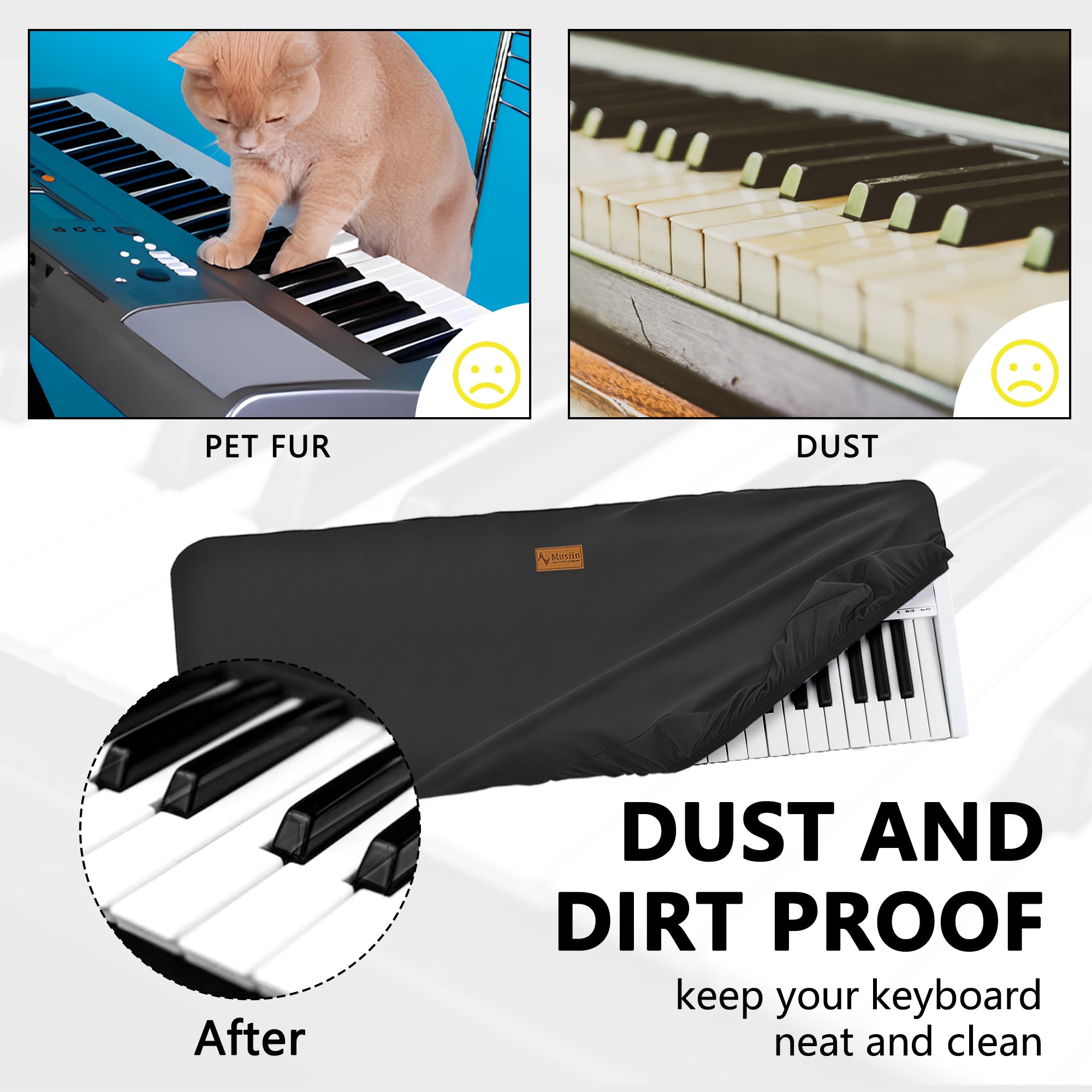 Musiin 61 Key MIDI Keyboard Cover Compatible with Arturia KeyLab 61 MkII