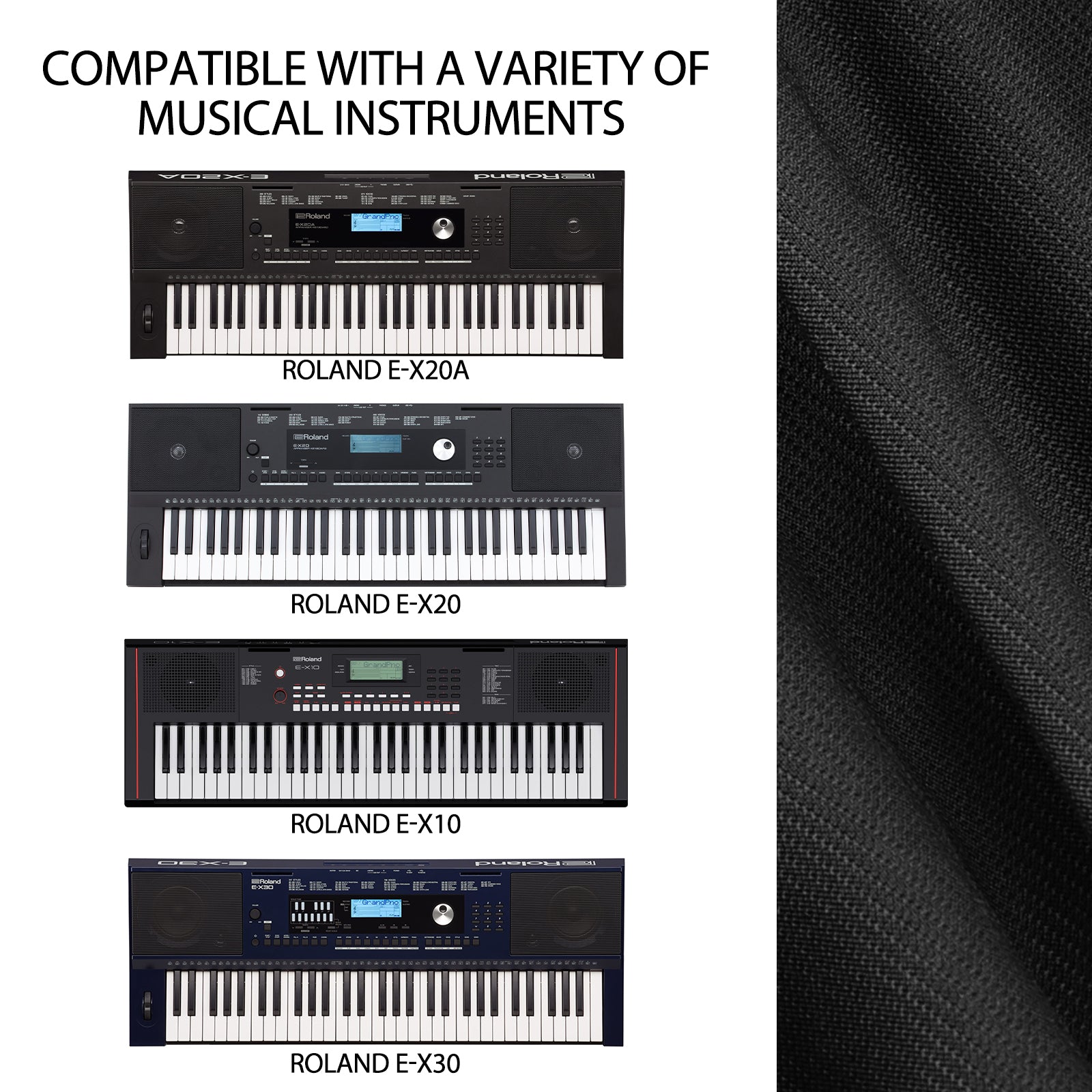 Musiin Pro Shield: Ultimate Stretch-fit Chinlon Keyboard Cover - Water & Dust Resistant, Compatible with Roland E-X30 E-X20A E-X20 Keyboard