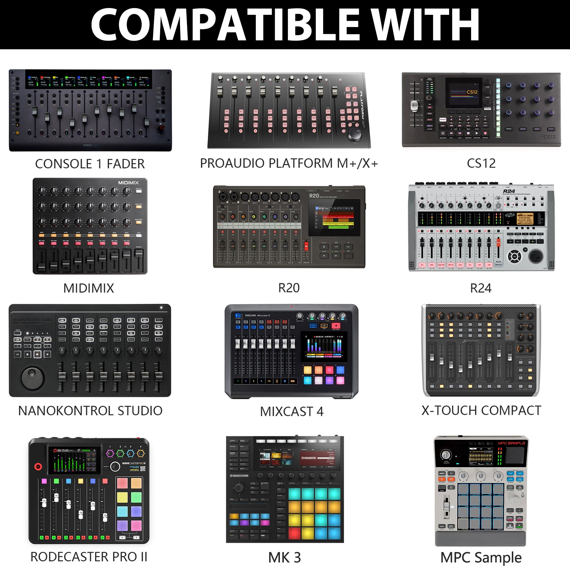 Musiin Adjustable Drum Controller Stand Holder Stand Compatible with NI Maschine Plus MK3,Akai MPC Sample,MIDImix,Nektar Panorama CS12,Zoom R20,Adjustable Aluminum Folding Stand for Home Studio (Grey)