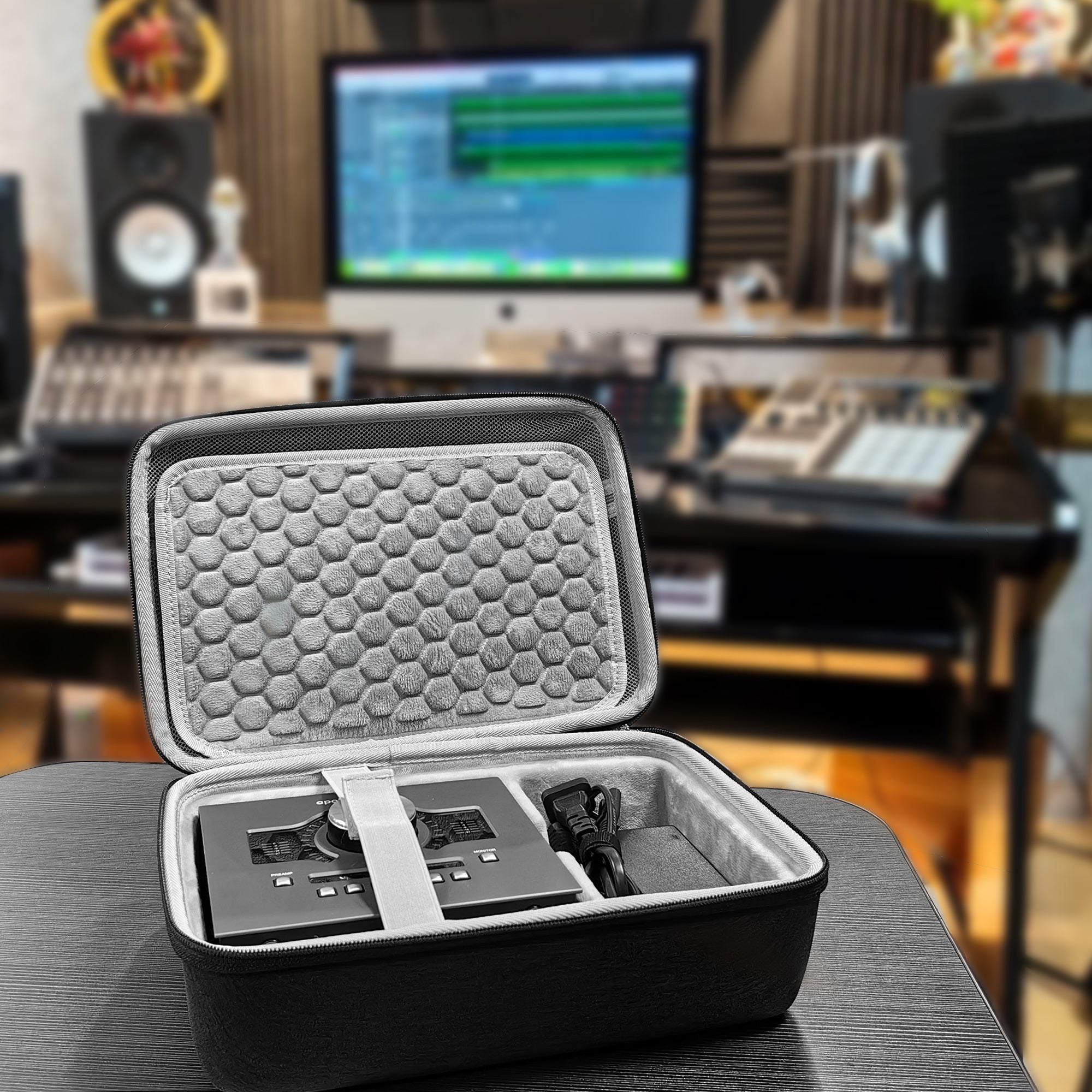 Musiin Audio Interface Carrying Case Compatible Apollo Twin X DUO Gen 2/QUAD Gen 2 Hard Shell Travel Bag(Dark Grey)