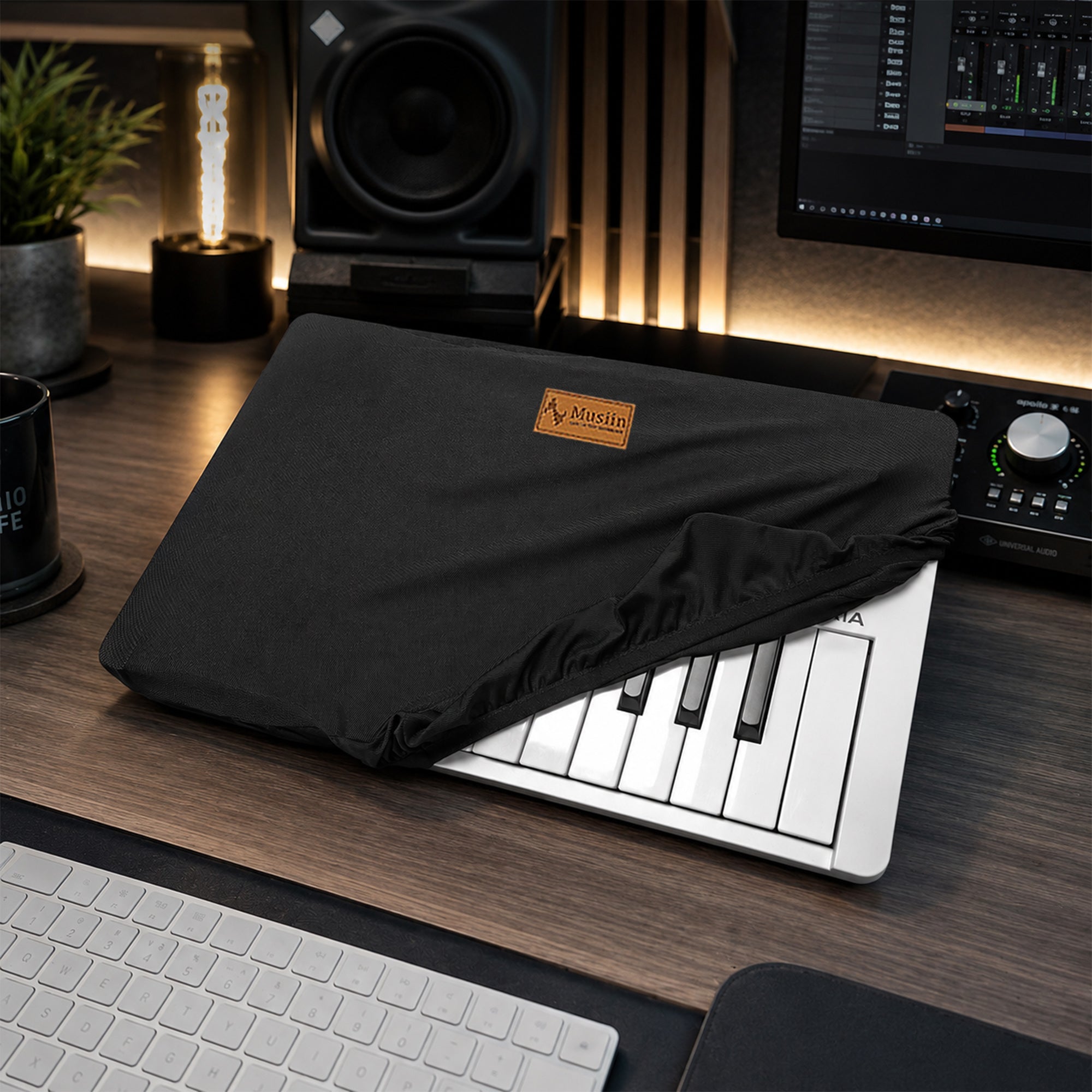 Musiin 25 keys Midi Keyboard Dust Cover Compatible with Arturia MiniLab 3,Akai Mini MK4,MiniLab MkII 25,Premium Chinlon Anti-scratch and dustproof, Soft Touch & Fitted Daily Use Protection