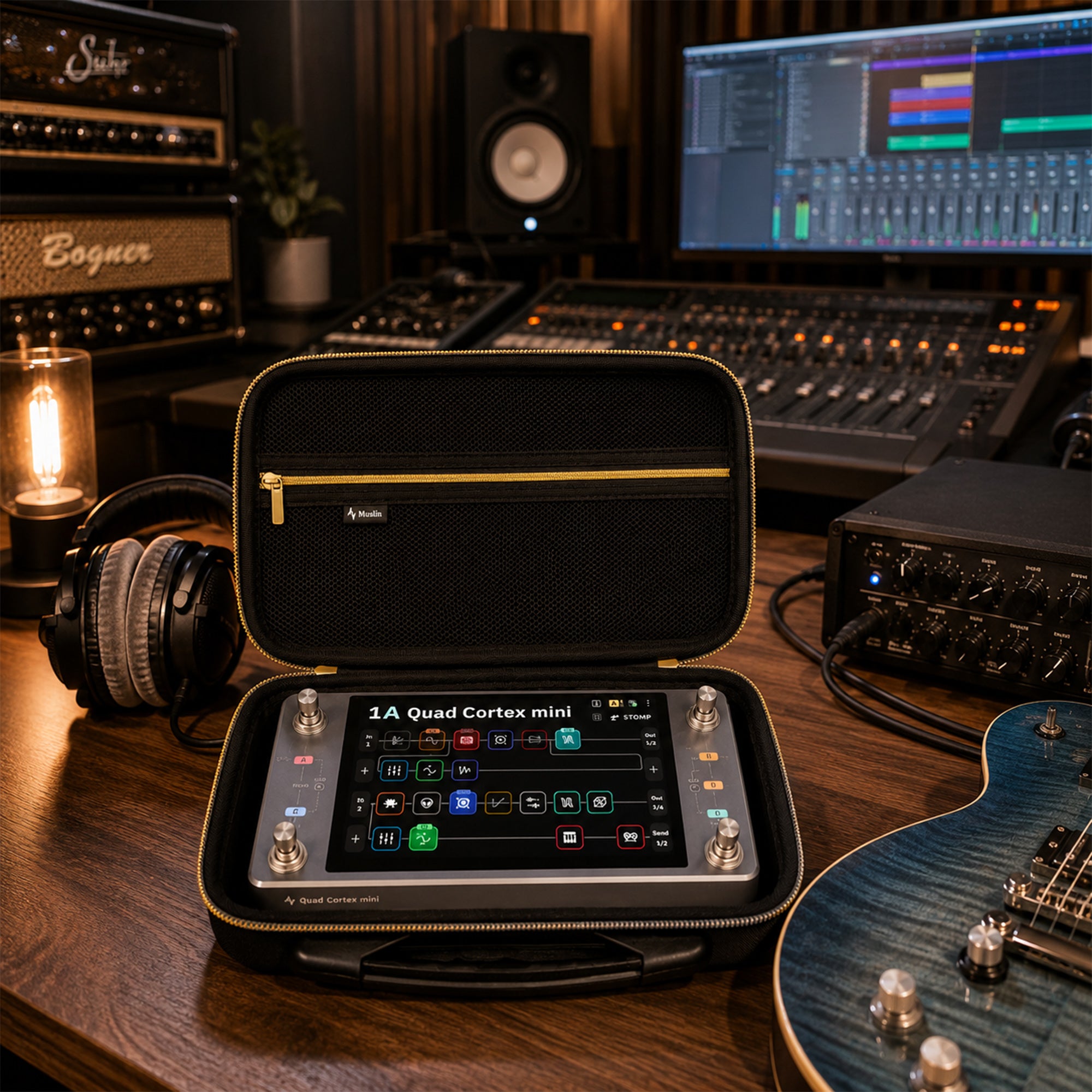 Musiin Guitar Effects Case Compatible with Neural DSP Quad Cortex Mini