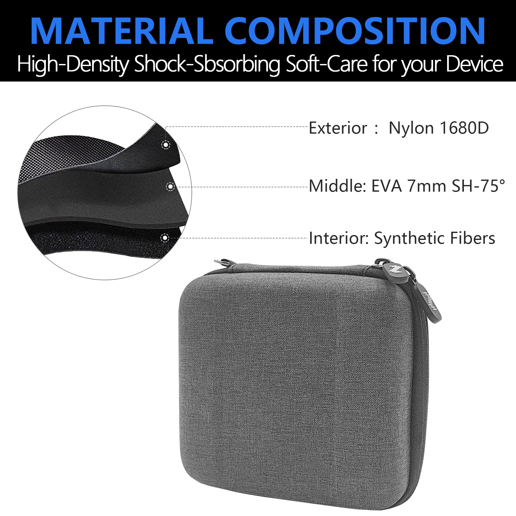 Musiin Headphone Amplifier Case Compatible with Behringer HA400 HA400 MX400 and cable storage, Shockproof and waterproof, Hard shell portable storage bag