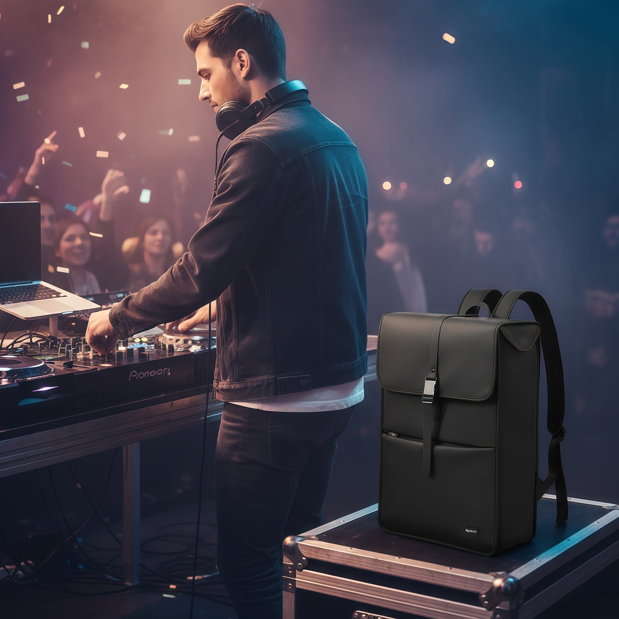Musiin VNEX Audio Workstatin Backpack Compatible with MPC Live 3/One+,NI Maschine+ MK3,Ableton Push 3, Elektron Tonverk most DAW, Ideal for Home Studio & Live Show cover,Fully Waterproof Commuter Bag
