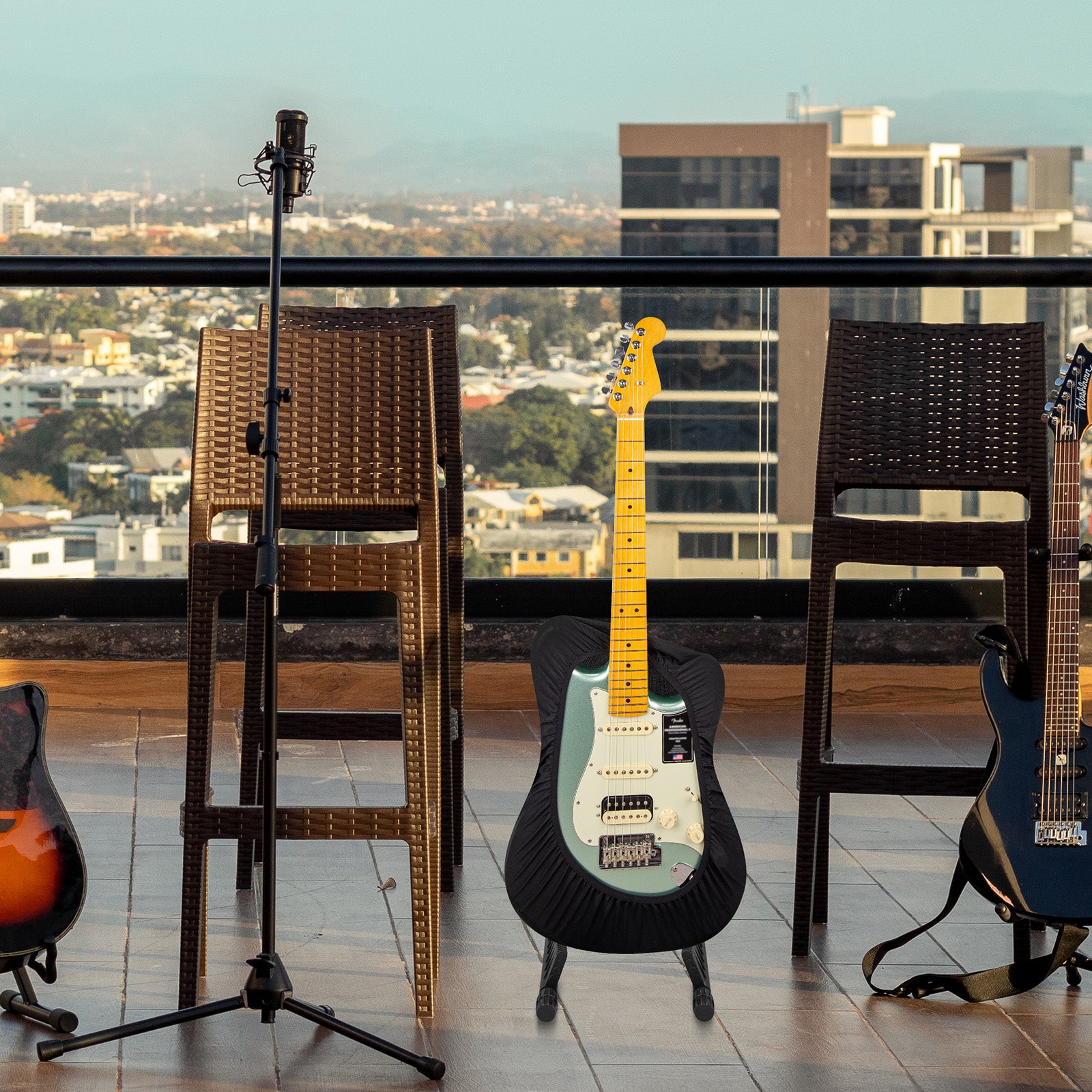 Musiin Premium Guitar Cover for Electric and Bass Guitars - Tailored Protection compatible with Fender Gibson Donner Electric Bass Guitars(FG-M)