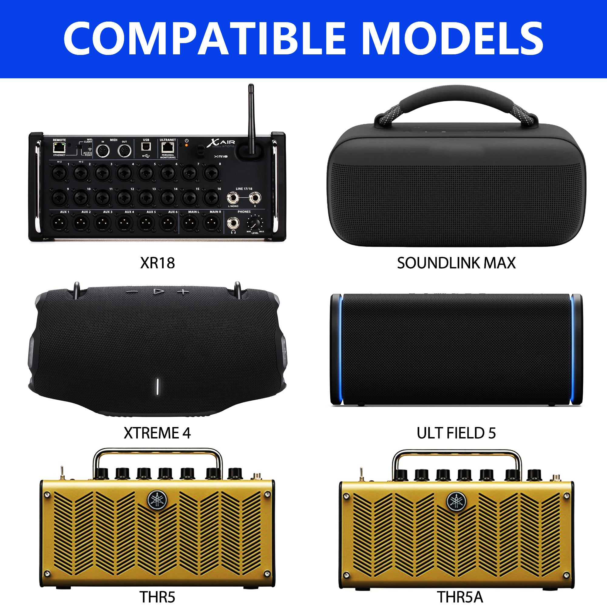Musiin Digital Mixer Bag Bluetooth Speake commuter bag Compatible with Behringer XR18,XR12,XR16,Sony ULT FIELD 5,FIELD 3,JBL Xtreme 4,Bose SoundLink Max,Yamaha THR5/5A, Essential for Daily protect