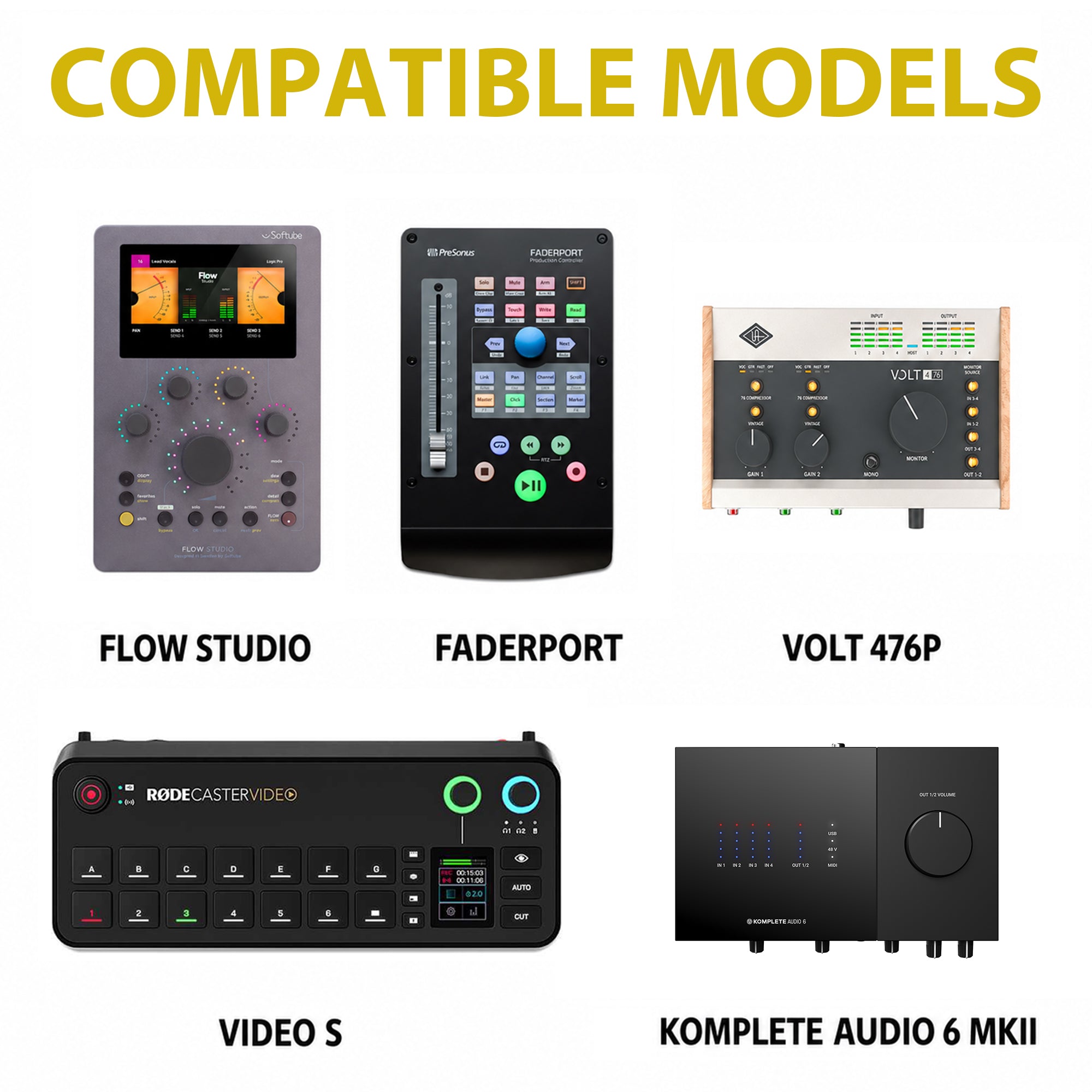 Musiin Case Compatible with Softube Flow Studio,PreSonus FaderPort UA Volt 476P,RODECaster Video S,Stable Storage Design Soft inner lining Organized Accessory Storage Portable Daily Use