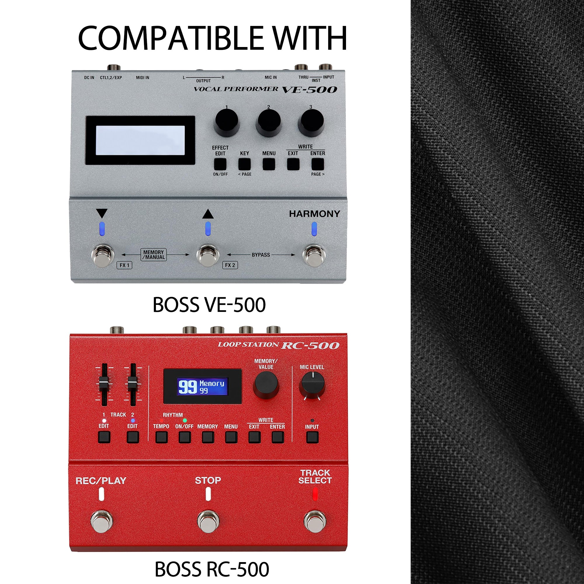 Musiin Vocal Performer Case Compatible with Boss VE-500 Vocal Effects, RC-500 Loop Station storage,Comfort Handle and Adjustable Shoulder Strap for Performance, Practice and Portable Shockproof