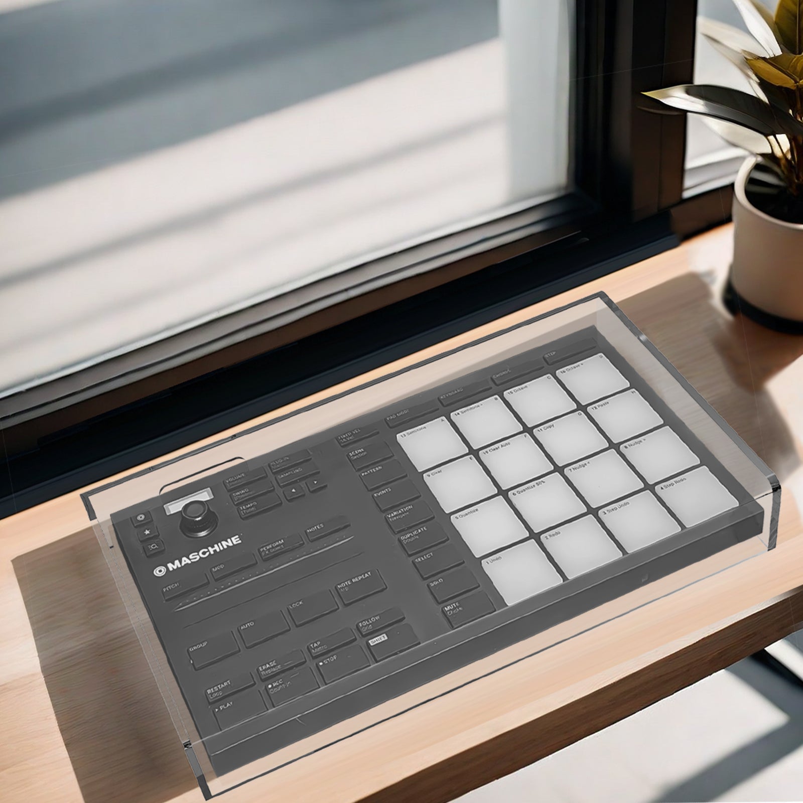 Musiin Premium Acrylic cover for NI Drum Controller DJ Controller Device with Cable Management Slot, waterproof and dustproof, compatible with Maschine Mikro Mk3 protective