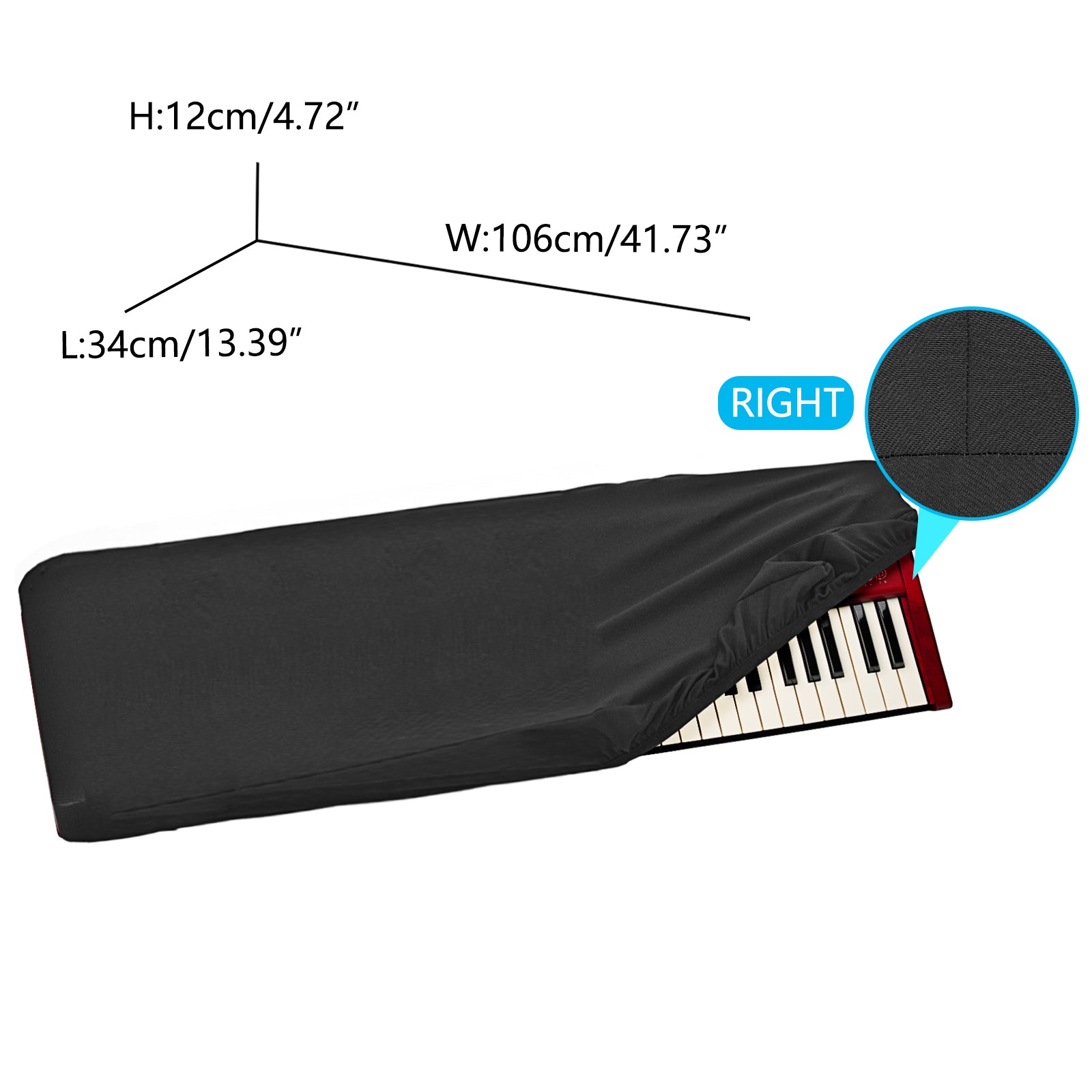 Musiin Ultimate Keyboard Dust Cover - Stretchable Chinlon, Water-Resistant, Dust & Pet scratch Protection, Compatible with Nord Electro 6 HP Piano 5 73 Stage 4 73 Stage 4 Compact Keyboard