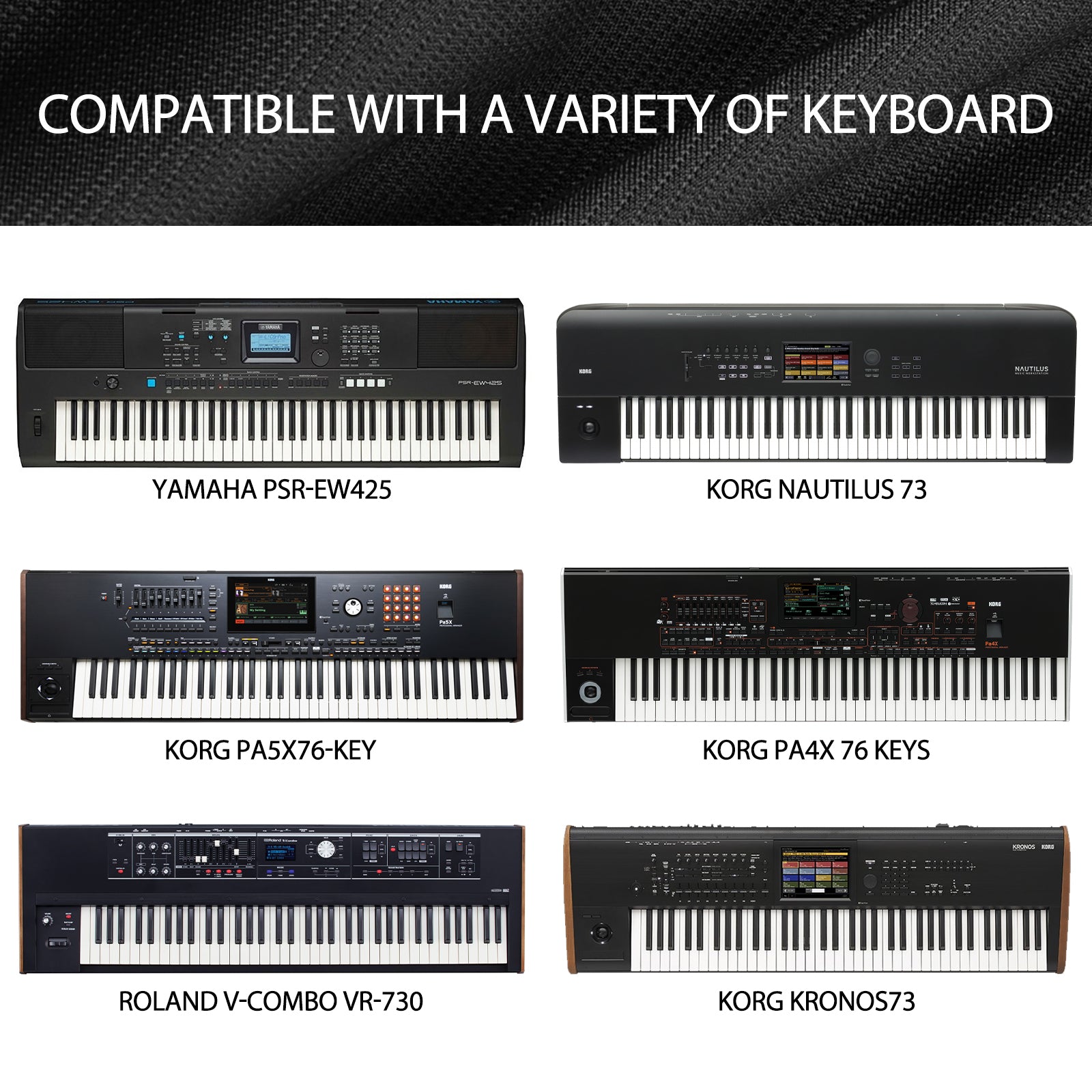 Musiin Premium Chinlon Keyboard Dust Cover - Compatible with Yamaha PSR-EW425,provides full-coverage protection, an essential accessory for your instrument