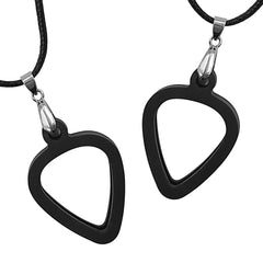 Musiin 2 Packs  Necklace Silicone Guitar Picks Pendant Lanyard Pendant Reversible Universal Pick Thickness (Standard)