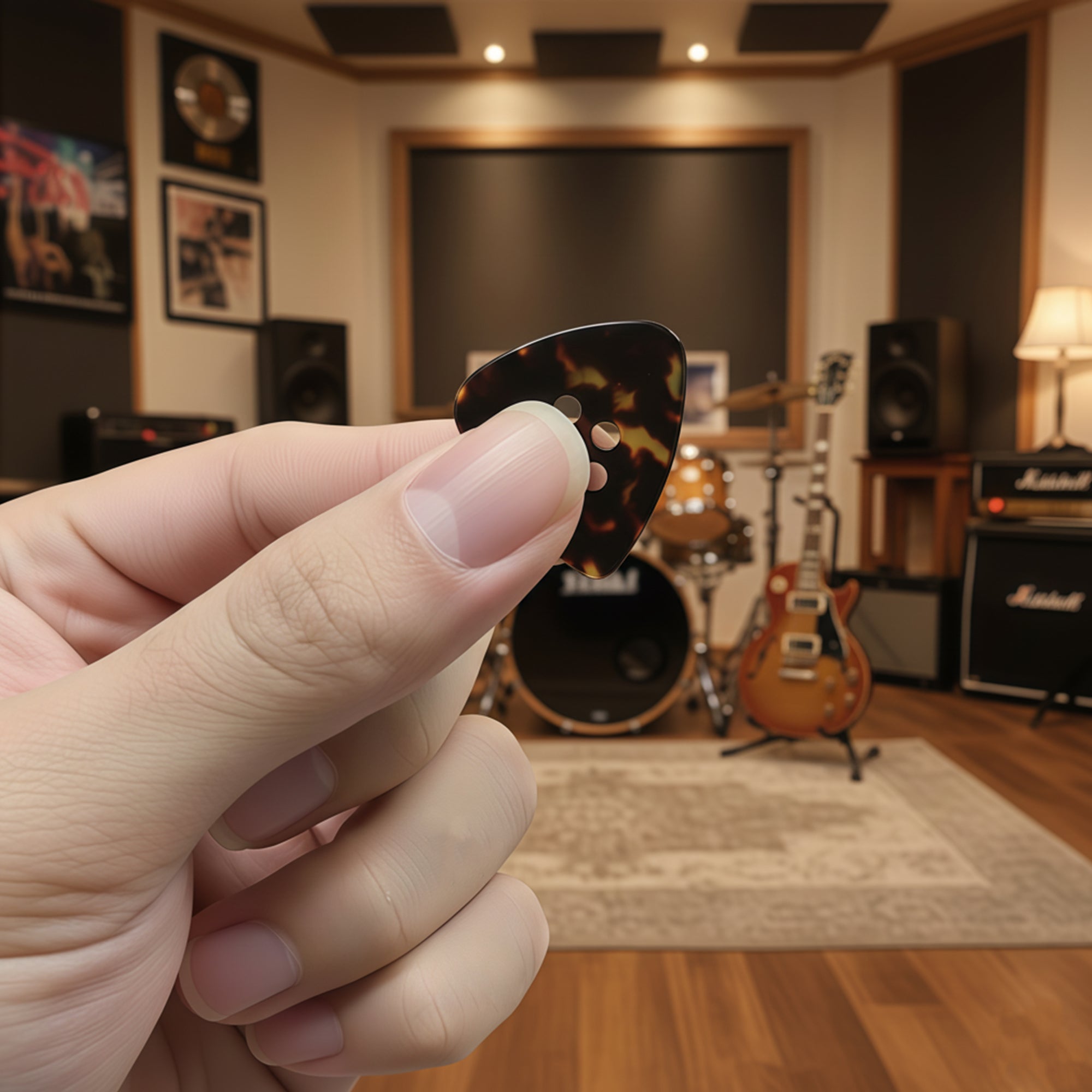 Musiin Hand-Made Jazz Style Fat Tone Premium thick Pick for Electric Guitar Bass Acoustic Jazz Blues Guitar(Tortie)