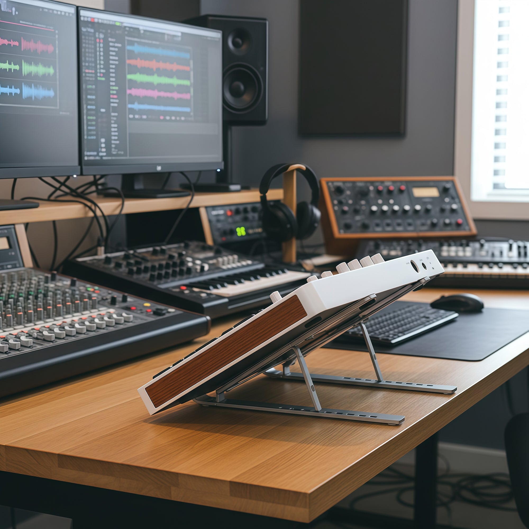 Musiin Adjustable Drum Controller Audio Device Stand Holder, Compatible with Native Instruments Maschine Plus Mk3