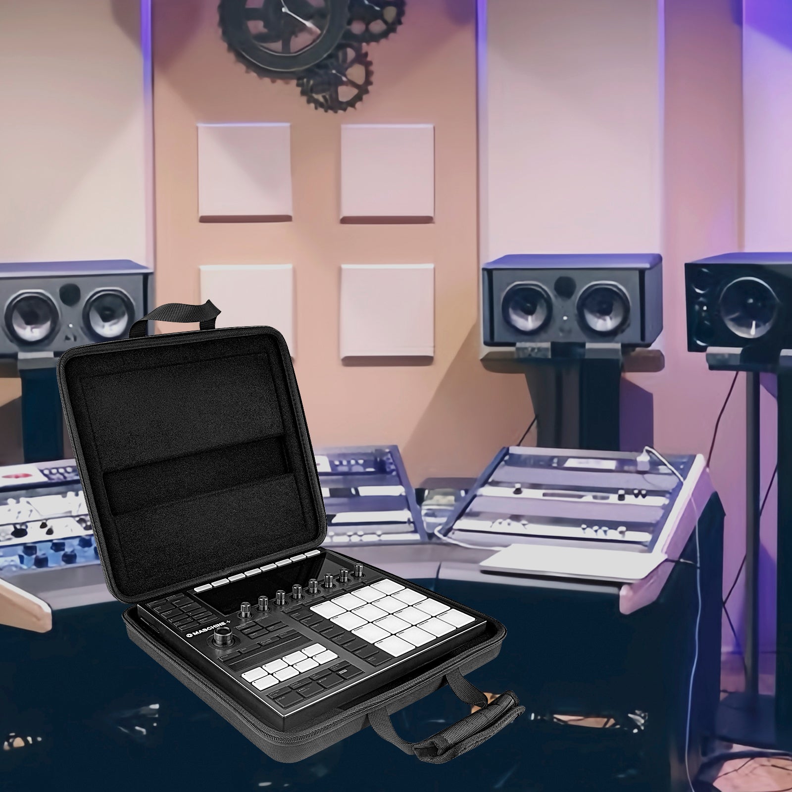 Musiin Premium Velvet Hardshell Case Compatible with Native Instruments Maschine+plus case NI MK3 Cover Drum Controller Analog Device bag with Strap