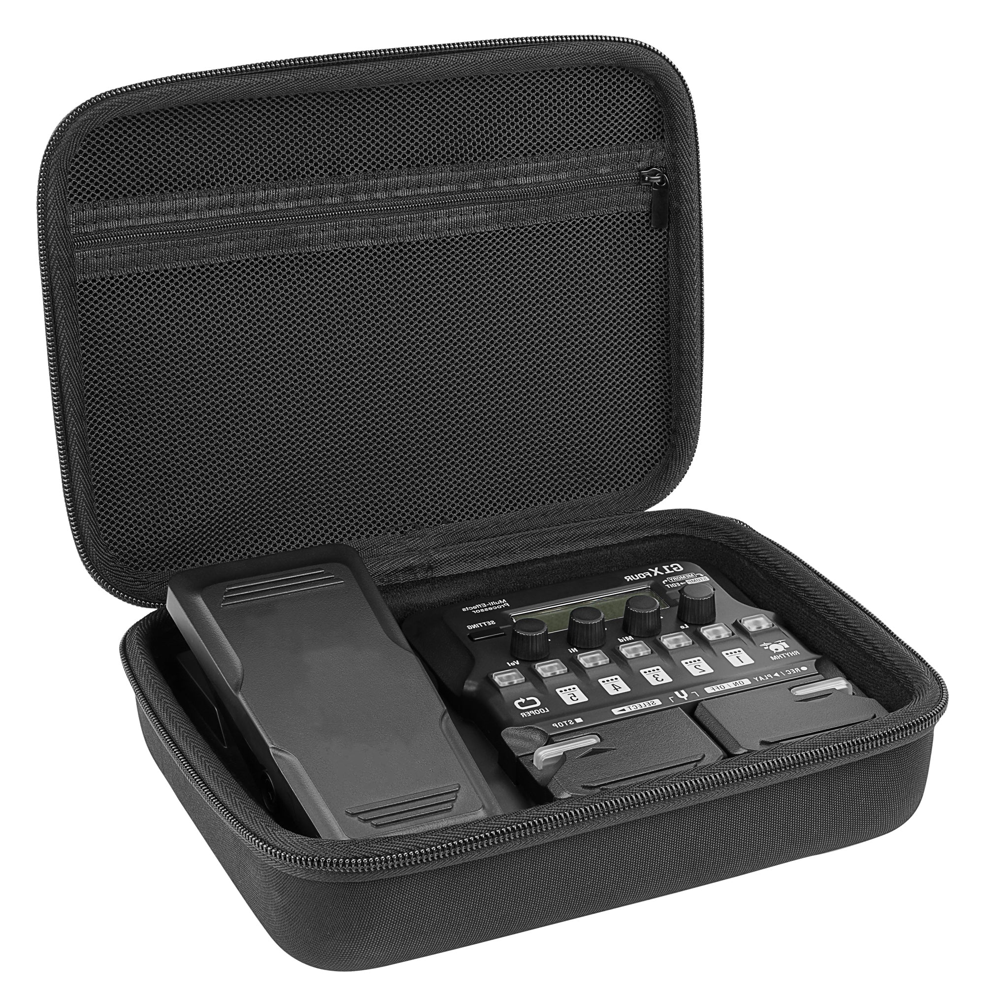 Musiin Premium velvet Hard Case Compatible with Softube Flow Studio, Zoom G1X Four case B1X A1X Guitar Bass Multi-Effects Processor Pedal cover(Black)