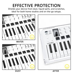 Musiin 25 Keys MIDI Controller Keyboard Acrylic Cover Compatible With Arturia MiniLab 3, Transparent Material,Reserved Wire Groove,Waterproof and Dustproof, Suitable for Home Studio Desktop Protection