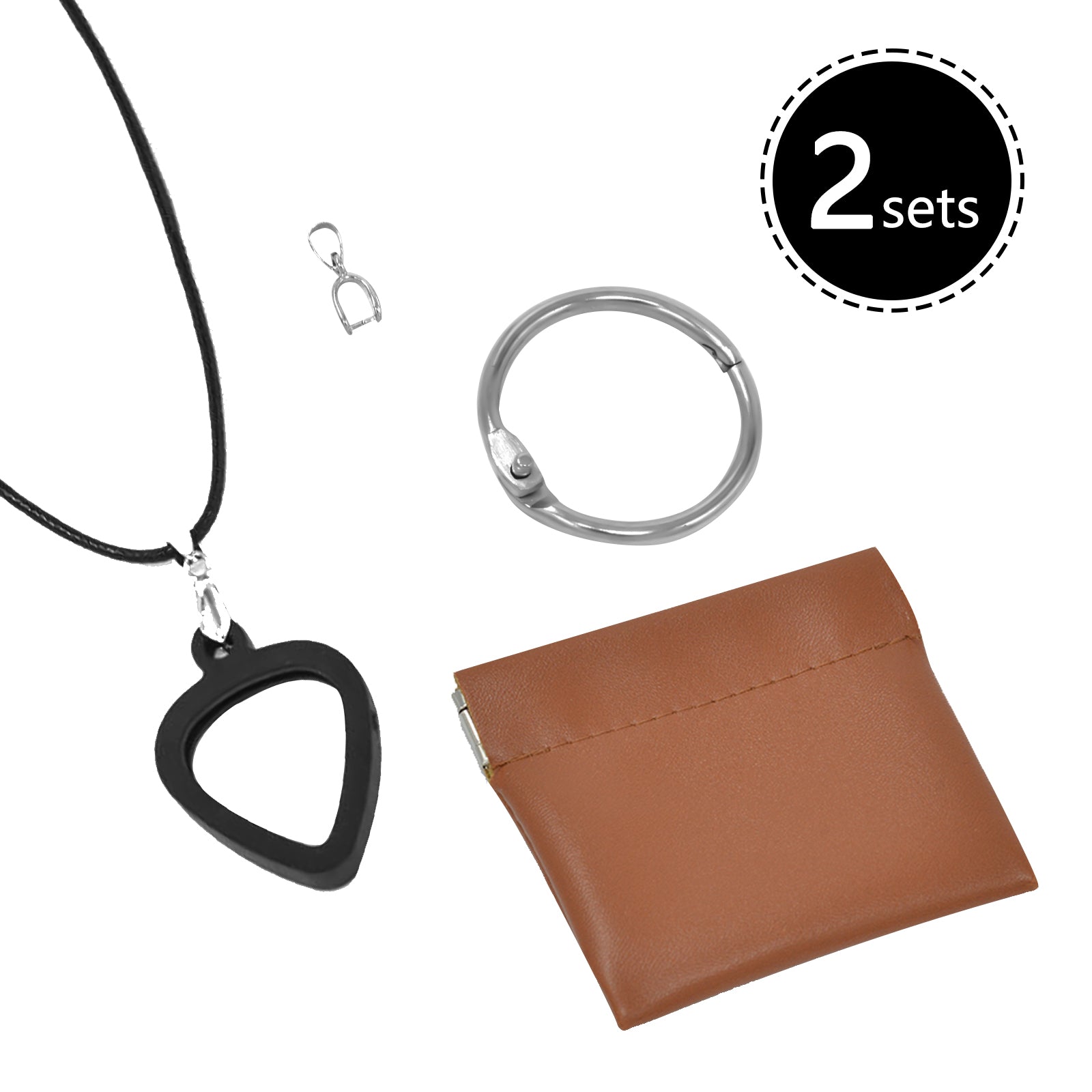 Musiin 2 Packs  Necklace Silicone Guitar Picks Pendant Lanyard Pendant Reversible Universal Pick Thickness (Standard)