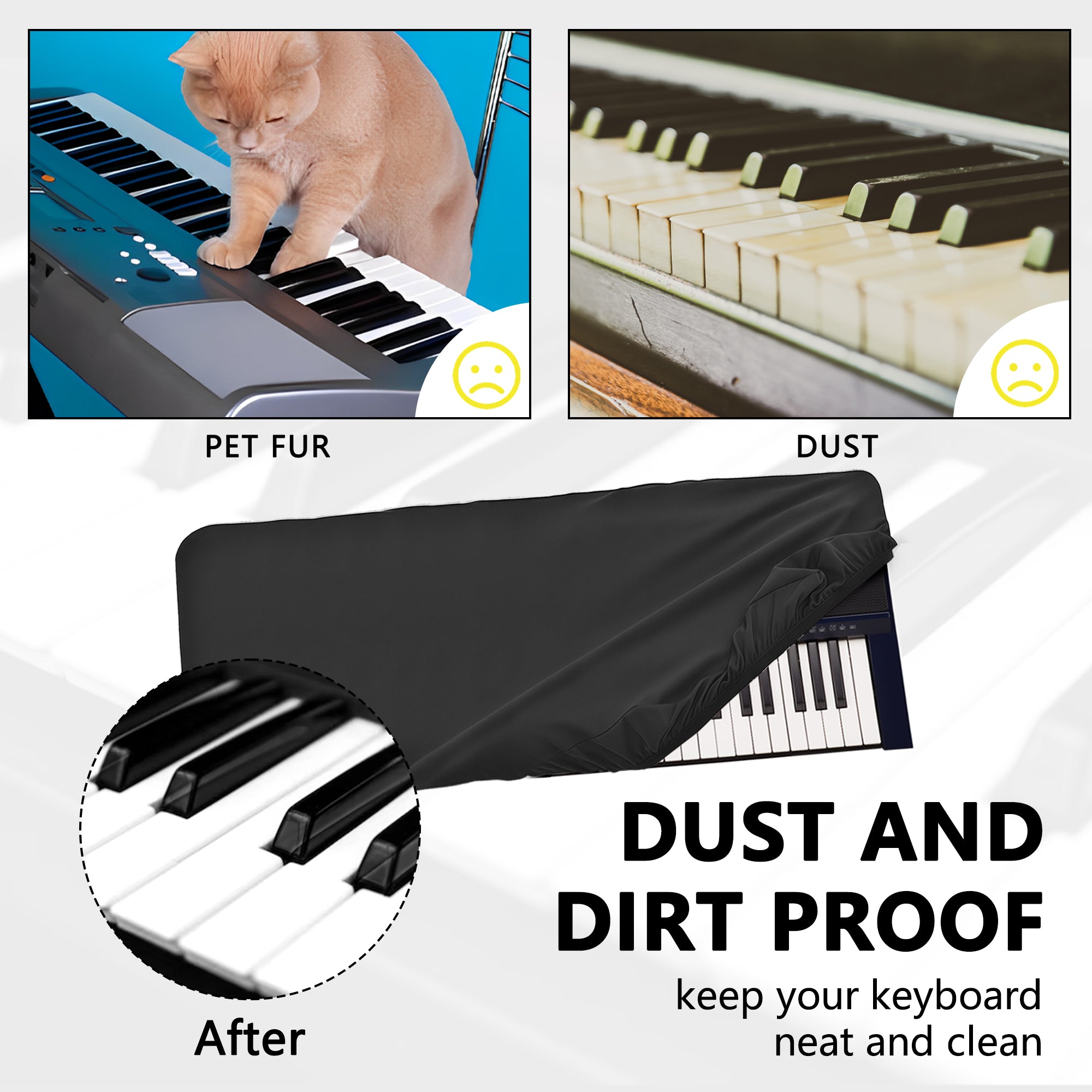 Musiin 61 Key Piano Keyboard Cover Compatible with Roland E-X30,Yamaha KB