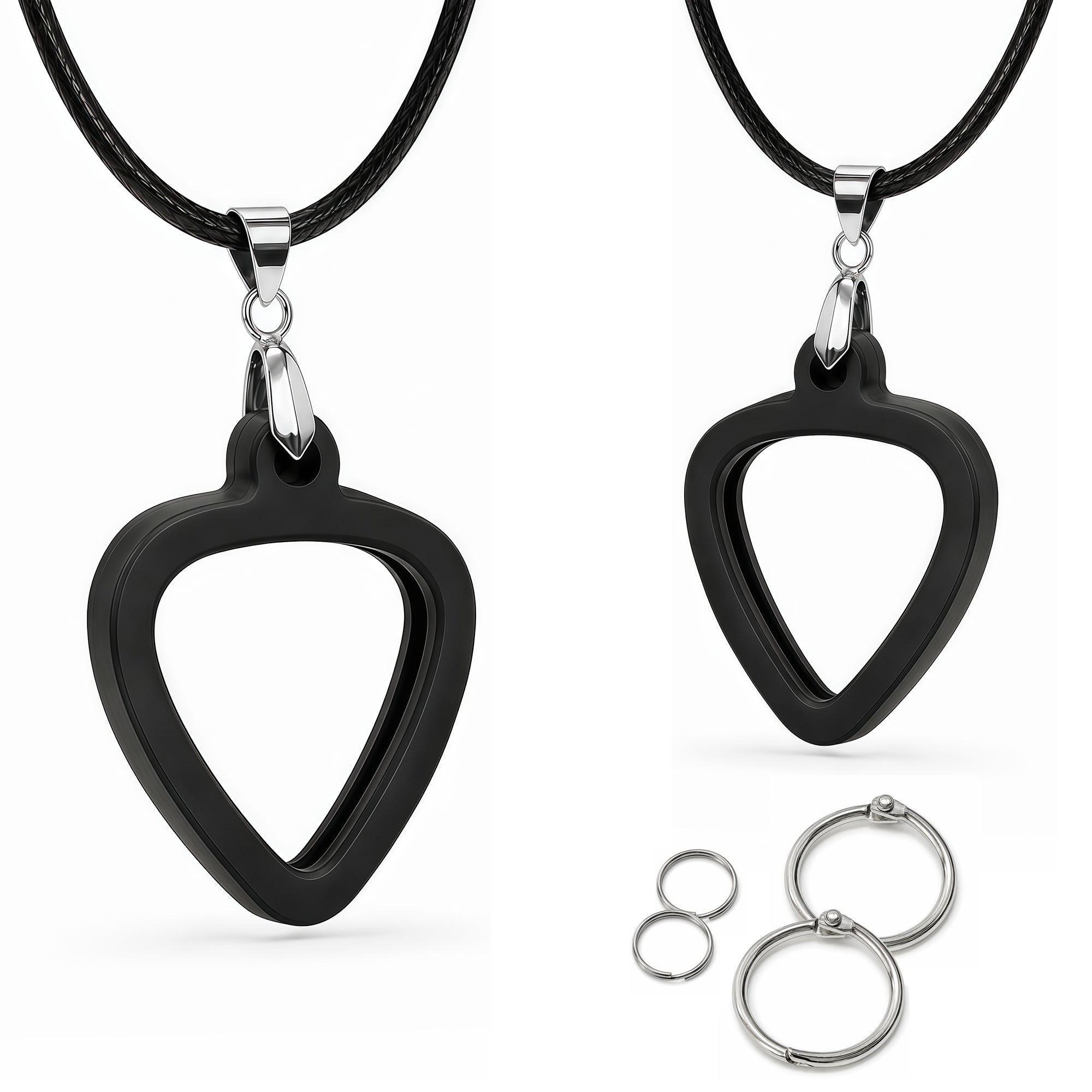Musiin Guitar Pick Holder Necklace Compatible with Fender Dunlop D'Addario Triangle Picks, easy to access, suitable for players of various styles to showcase unique musical taste