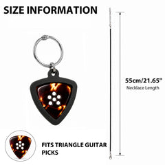 Musiin Guitar Pick Holder Necklace Compatible with Fender Dunlop D'Addario Triangle Picks, easy to access, suitable for players of various styles to showcase unique musical taste