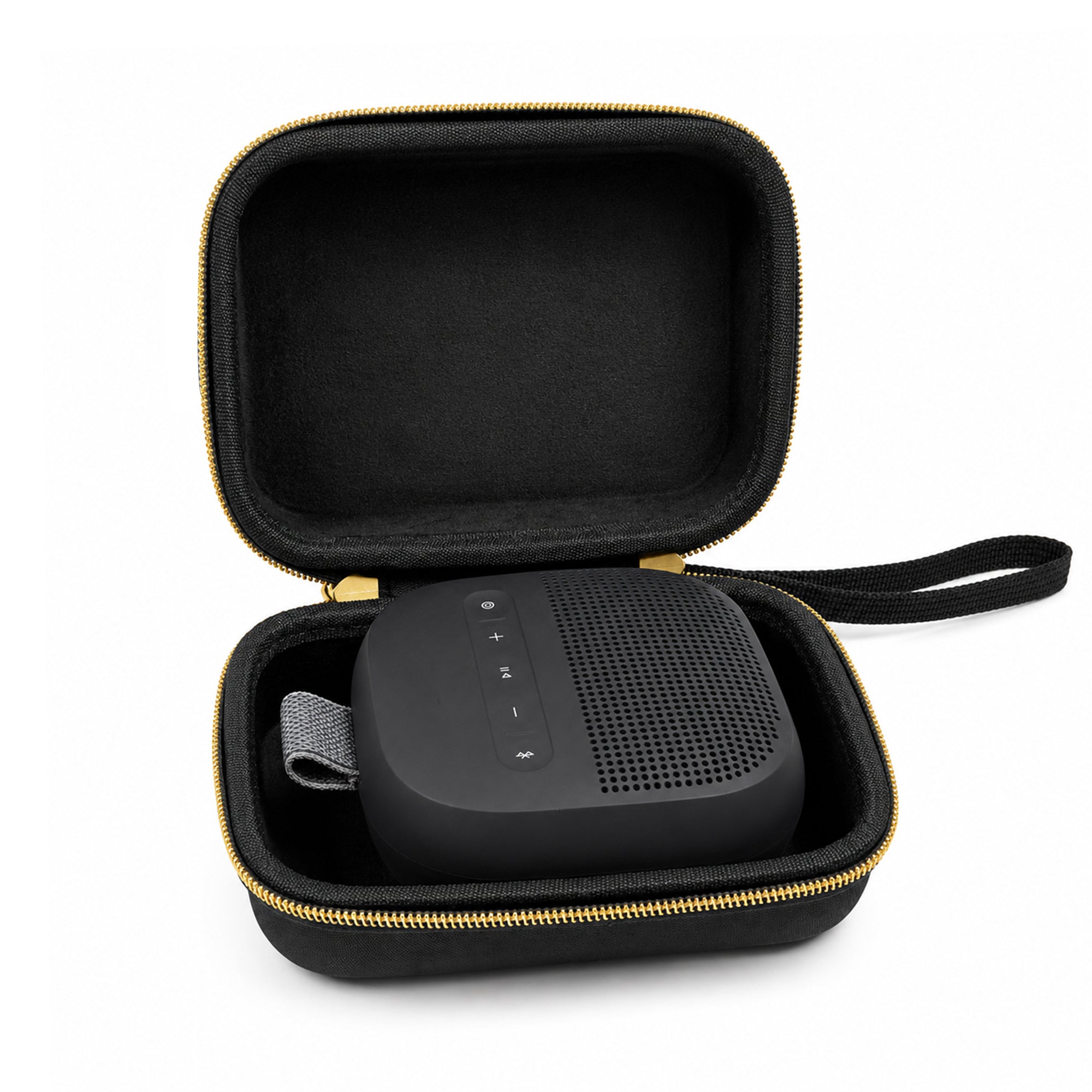 Musiin Direct Box Case Compatible with Radial ProAV2 JDI J48 Stereo Passive Multimedia,Upgraded Gold Top Zipper and Comfortable Handle,for Studio,Daily Storage and Stage Carrying (Gold Tone Edition)