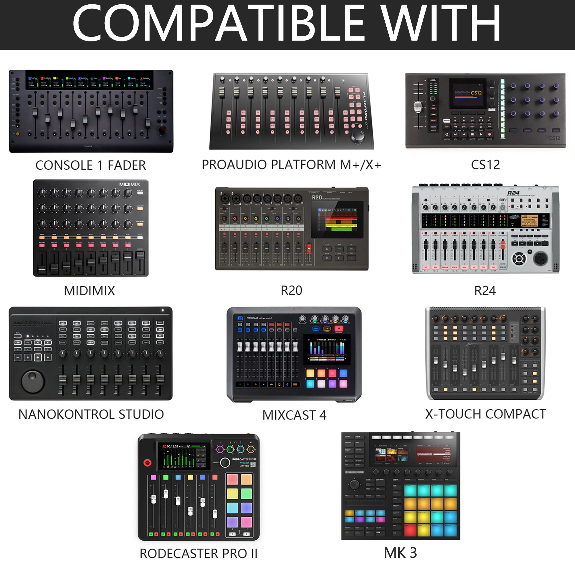 Musiin Adjustable Drum Controller Audio Device Stand Holder, Compatible with Native Instruments Maschine Plus Mk3