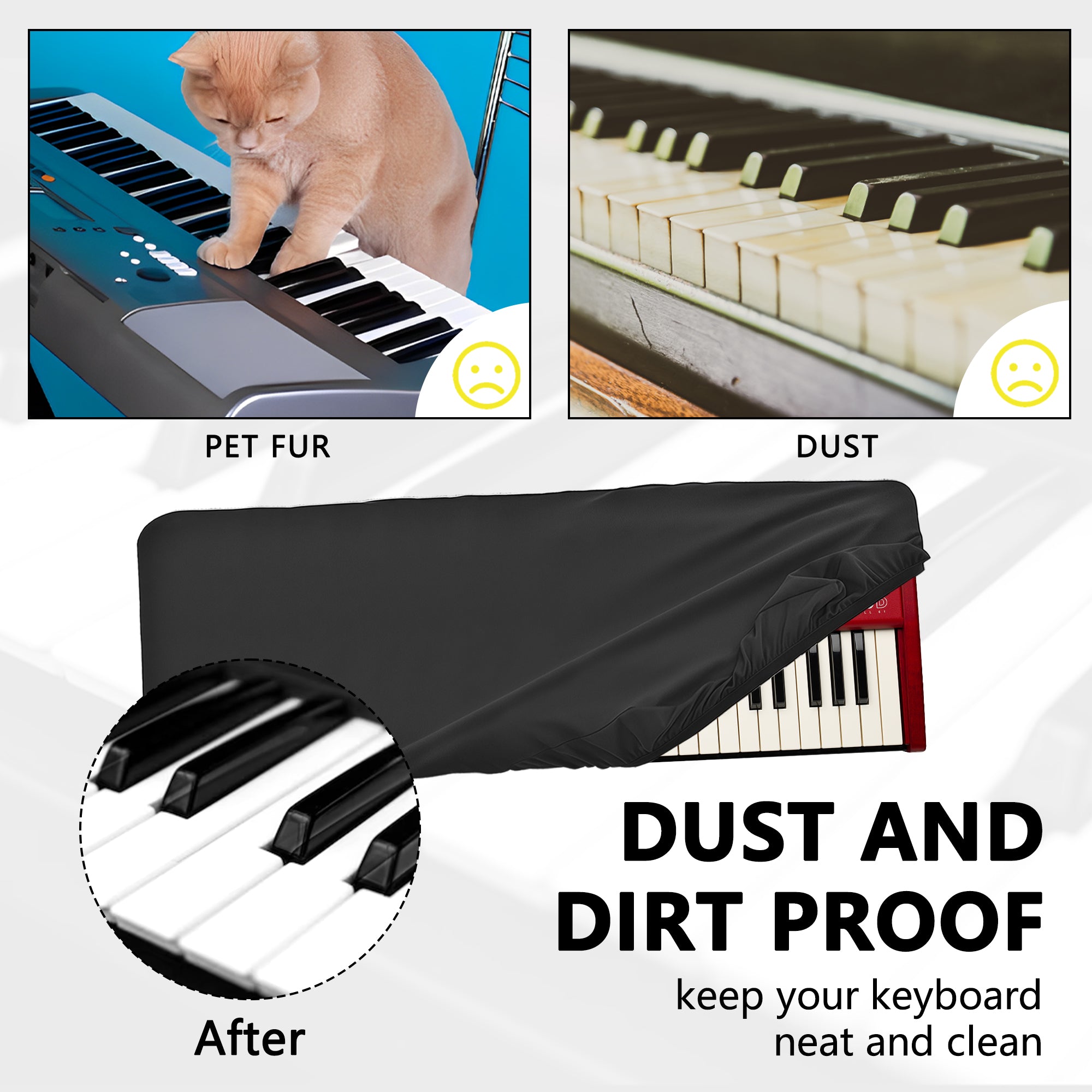 Musiin Premium 61 Key Piano Keyboard Cover Compatible with Nord Electro 6D