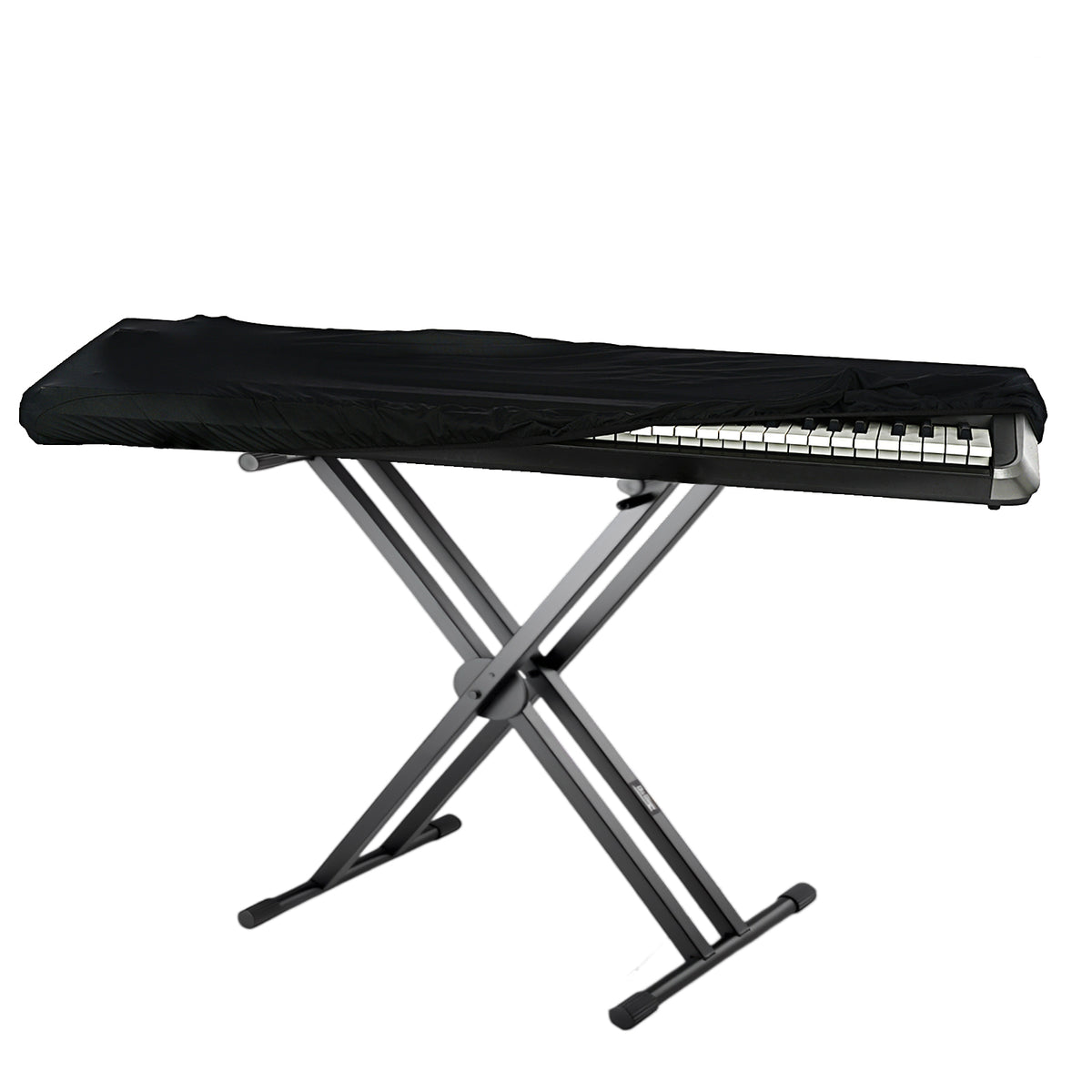 The black Nord keyboard dust cover is suitable for Piano 5 88 and Grand 2 keyboards. Crafted from Chinlon elastic material, it offers durable full coverage protection with a snug fit.