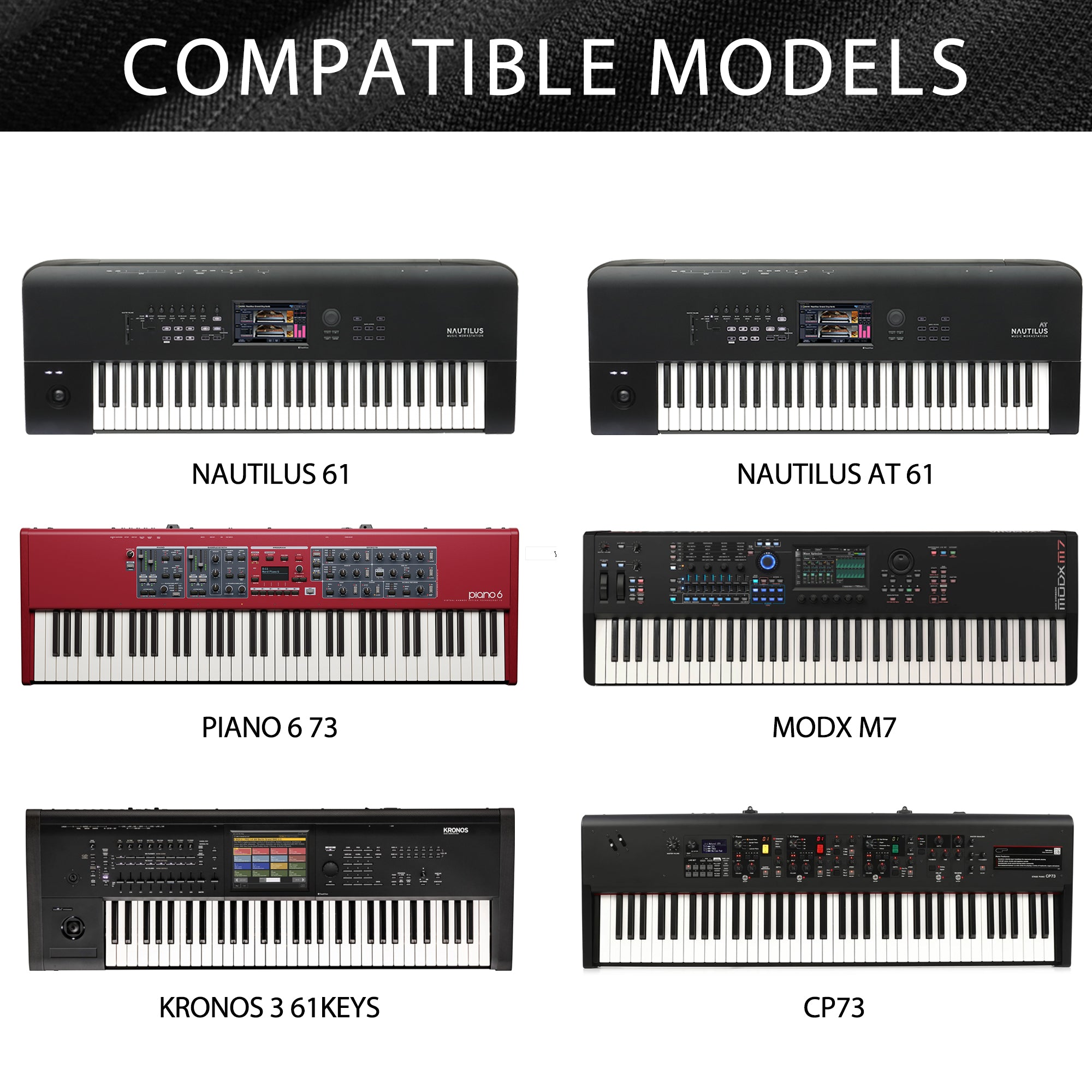 Musiin 61 Key Piano Keyboard Cover Compatible with KORG NAUTILUS AT 61