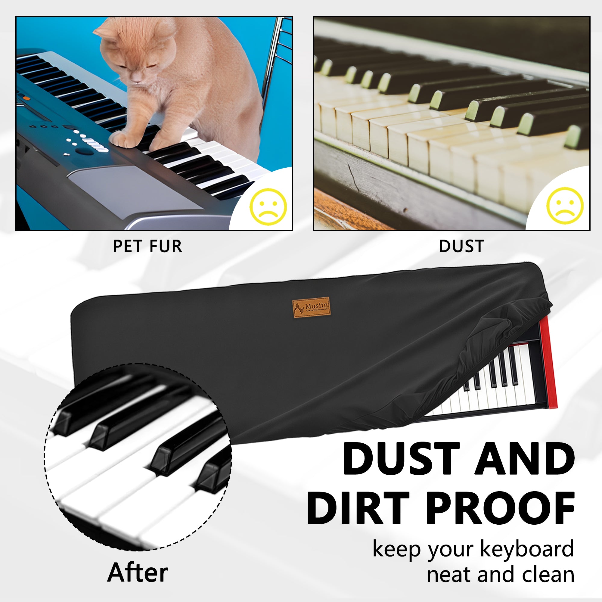 Musiin 88 Key Piano Keyboard Cover Compatible with KORG SV-2S 88