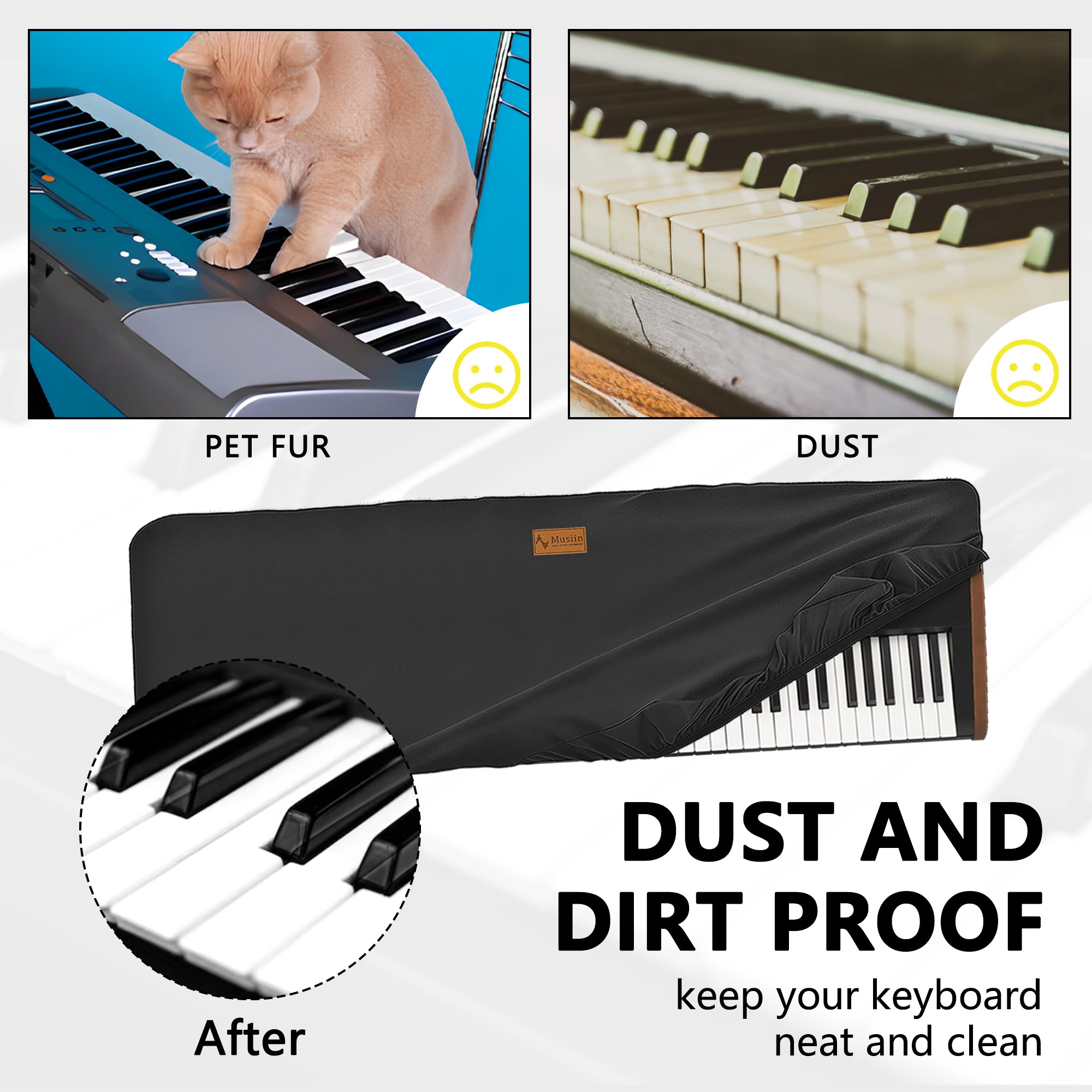 Musiin 73 Key Piano Keyboard Cover Compatible with KORG KRONOS 73