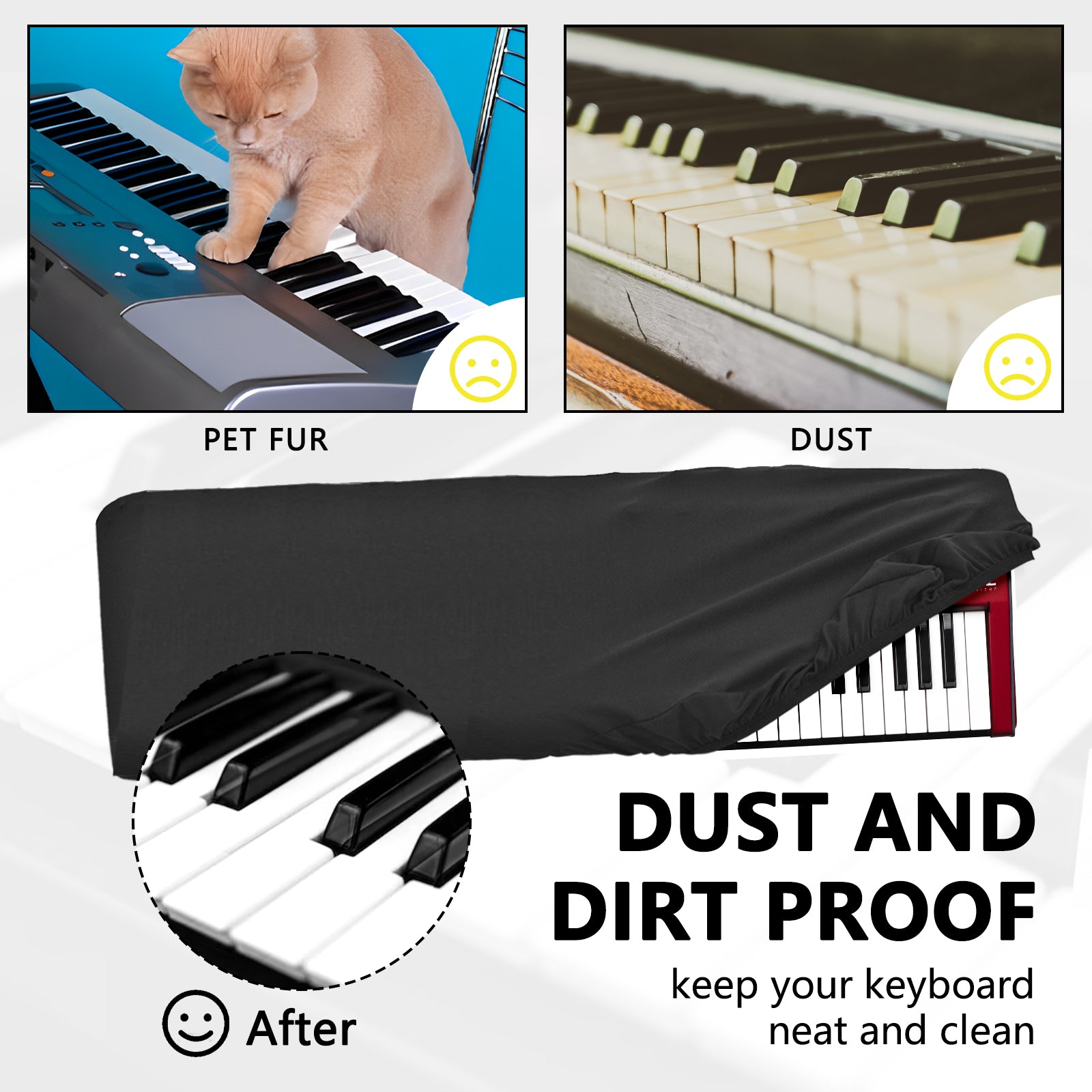 Musiin Pro Shield: Ultimate Stretch-fit Chinlon Keyboard Cover - Water & Dust Resistant, Compatible with Nord Wave 2 Keyboard
