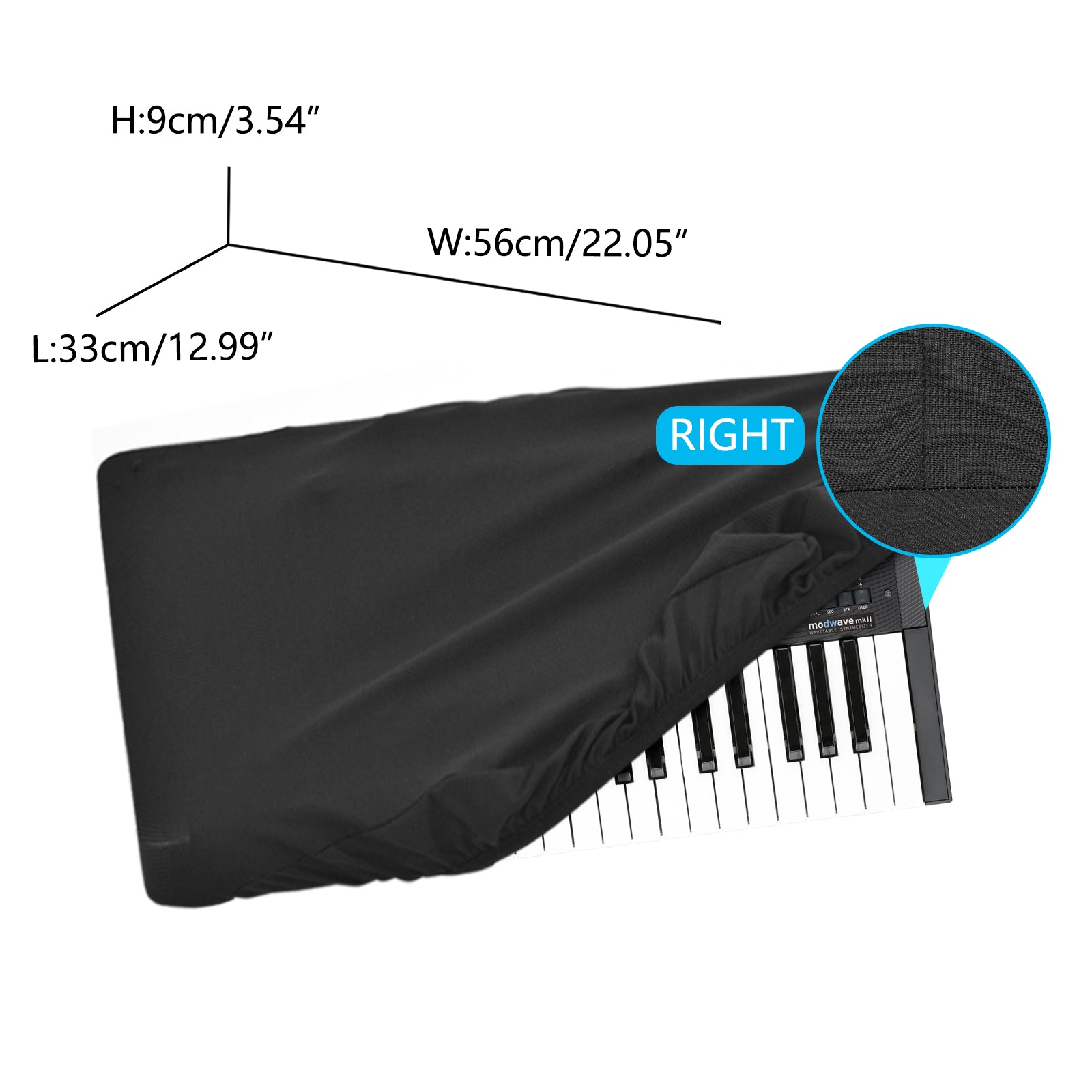 Musiin Piano Keyboard dust cover is compatible with KORG modwave mkII, KingKORG NEO, opsix mk II, multi/poly and wavestate mkII keyboards, and is made of nylon material for full coverage protection.