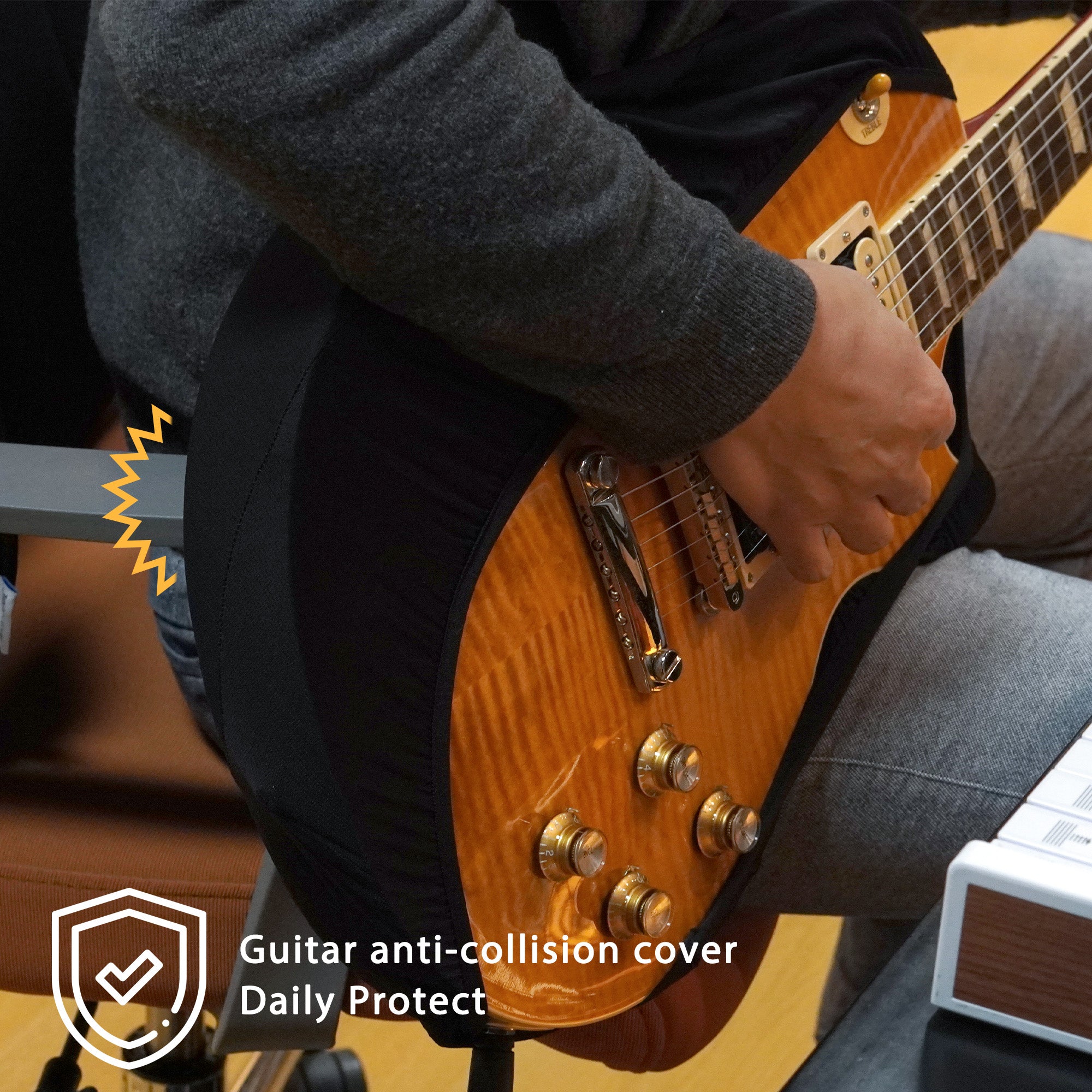 Musiin Customise Premium Black Guitar Dust Cover, Portable Sleeve cover Protect compatible with Gibson Fender Donner Guitar（GG-M）