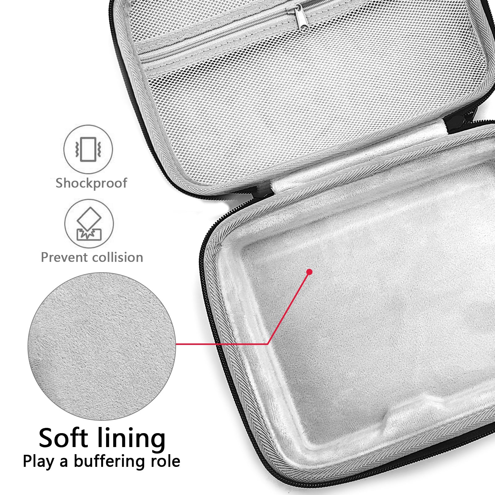 Musiin Premium Velvet Interior HardCase Compatible with Zoom G1X Four(Grey)