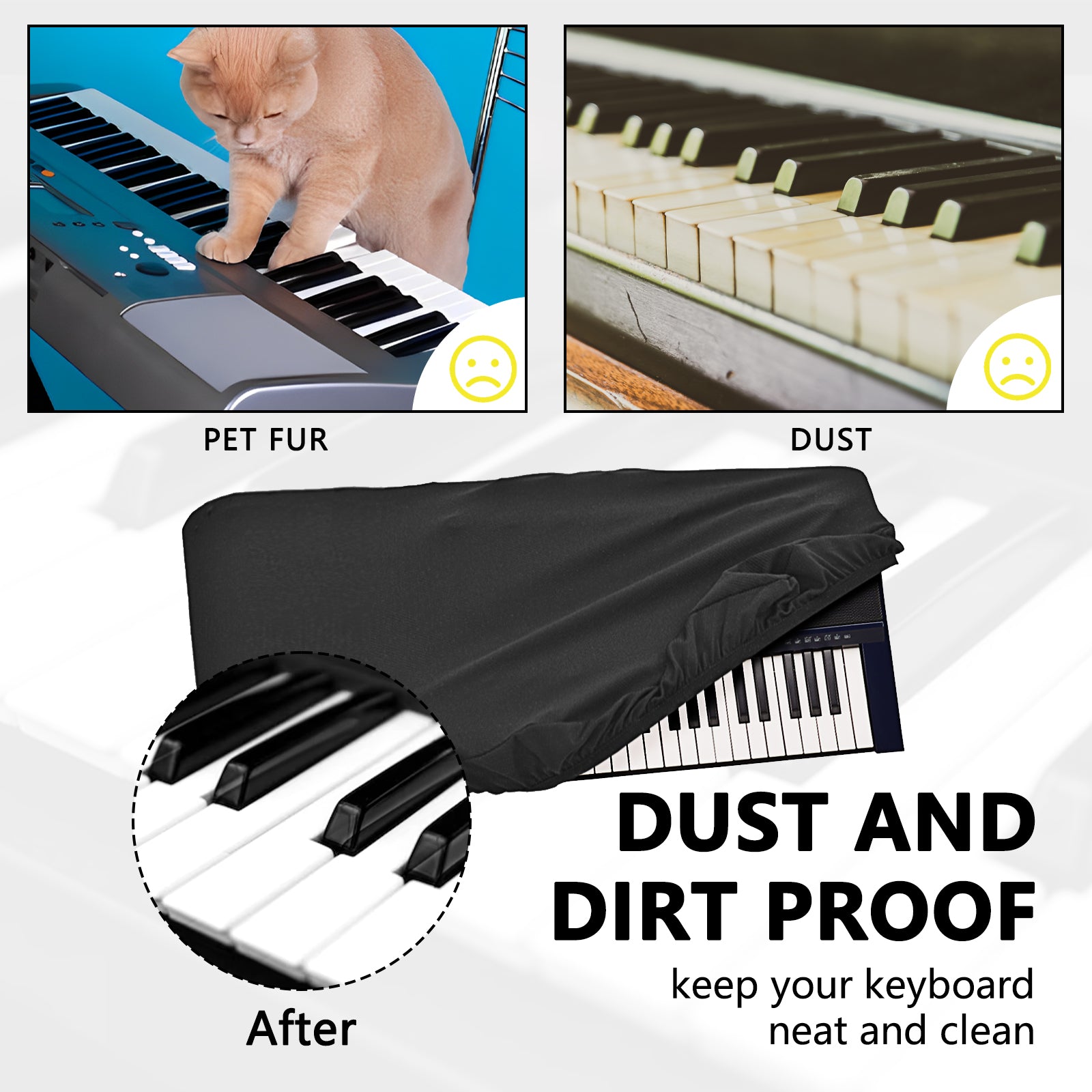 Musiin Pro Shield: Ultimate Stretch-fit Chinlon Keyboard Cover - Water & Dust Resistant, Compatible with Roland E-X30 E-X20A E-X20 Keyboard