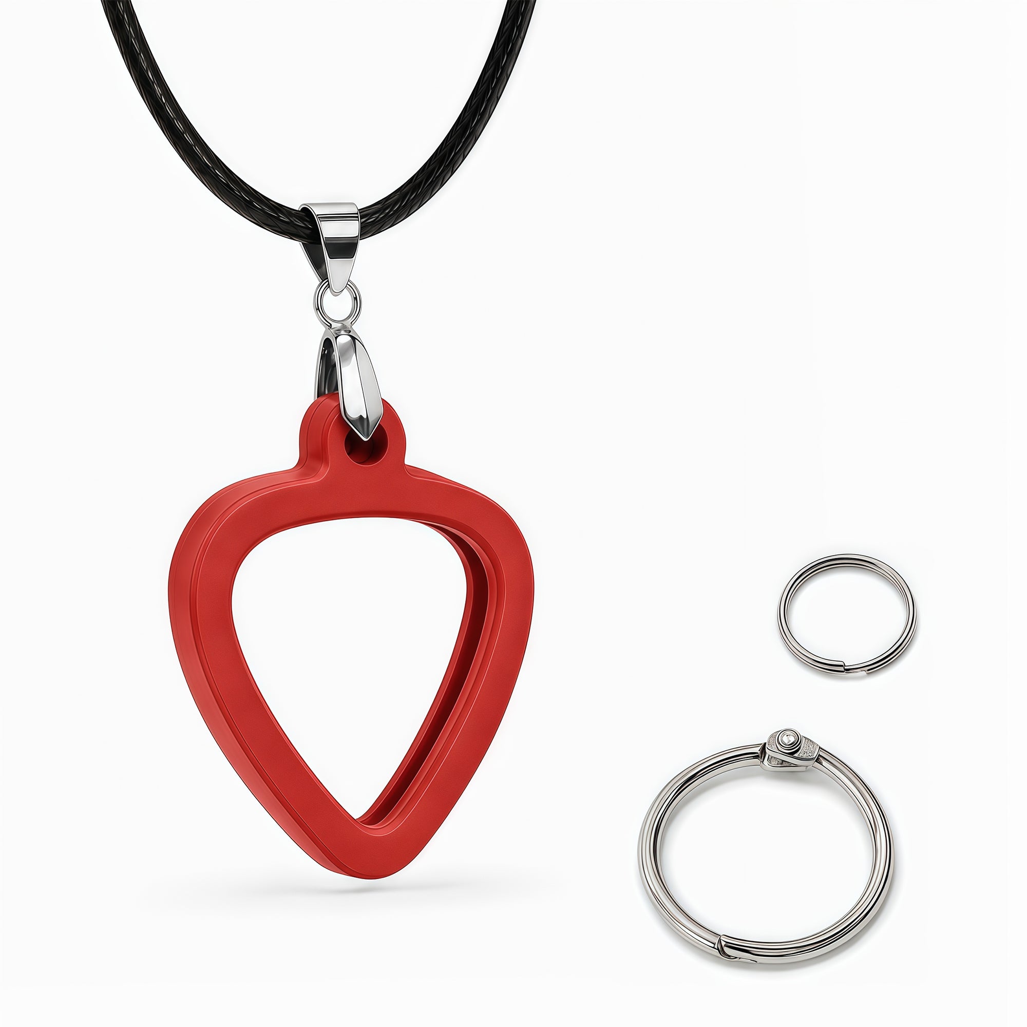Musiin Guitar Pick Holder Necklace Compatible with Fender Dunlop D'Addario Triangle Picks, easy to access, suitable for players of various styles to showcase unique musical taste