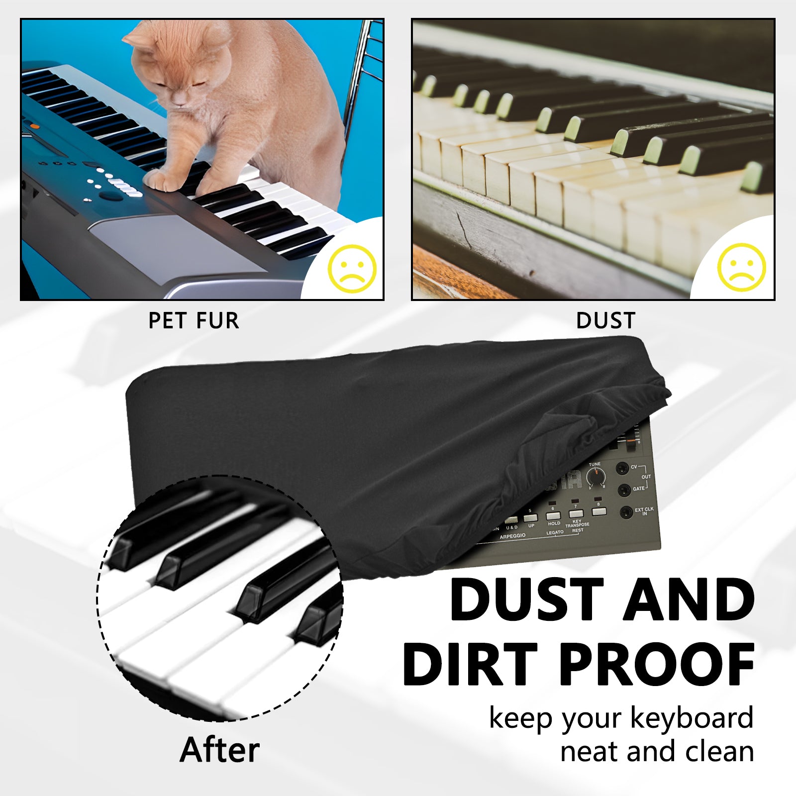 Musiin Pro Shield: Ultimate Stretch-fit Chinlon Synthesizer Cover - Water & Dust Resistant, Compatible with Roland D-05 SH-01A SE-02 synthesizer VP-03 Vocoder