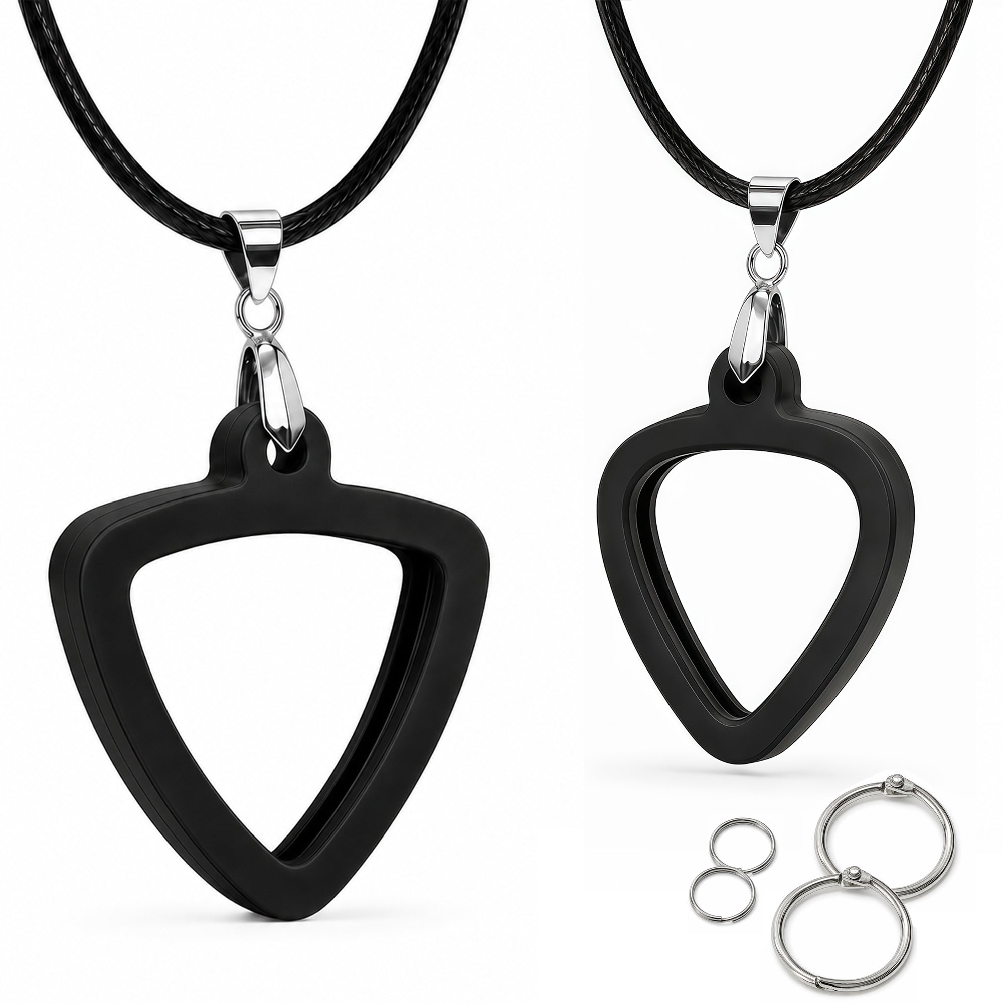 Musiin Guitar Pick Holder Necklace Compatible with Fender Dunlop D'Addario Triangle Picks, easy to access, suitable for players of various styles to showcase unique musical taste