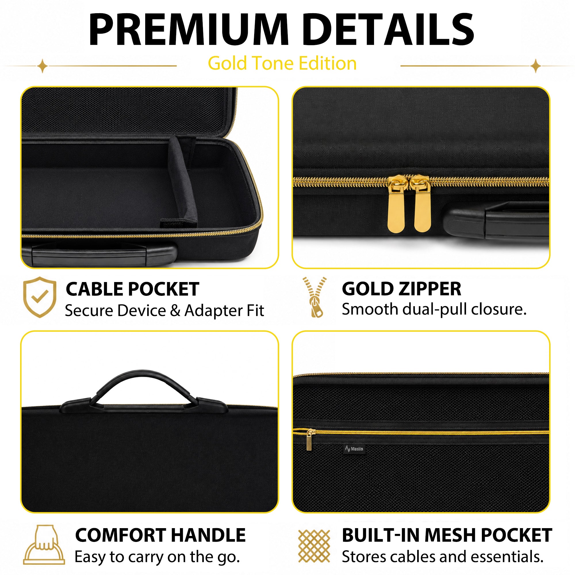 Musiin Audio Device Case Compatible with Behringer RD-78,Zoom R12,SSL 12