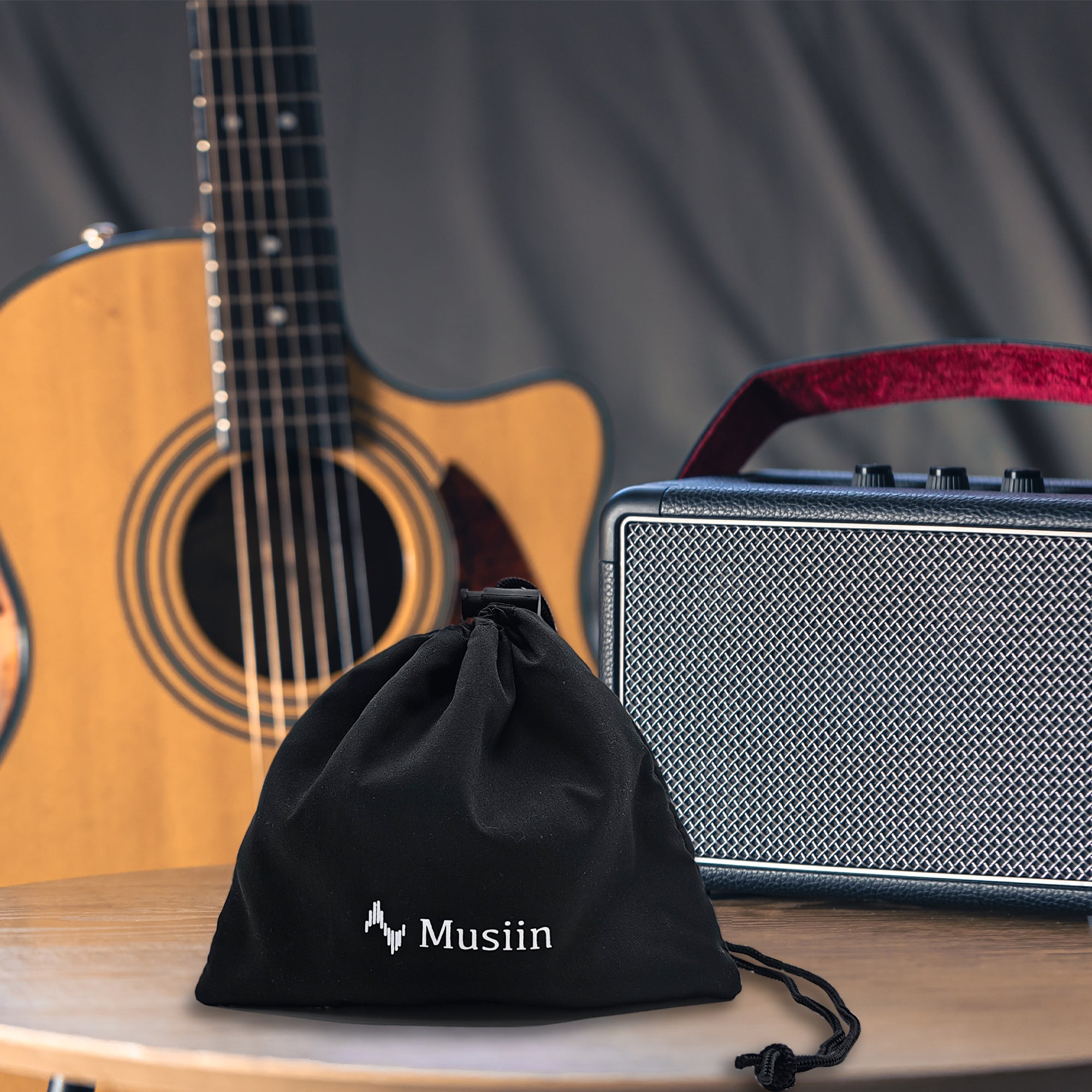 Musiin Microphone Storage Drawstring Bag Compatible with Sennheiser MK4, AKG C214, AT4040, Rode NT1-A, Lewitt LCT 440 PURE, Shure KSM32 Soft and portable, suitable for small electronic accessories
