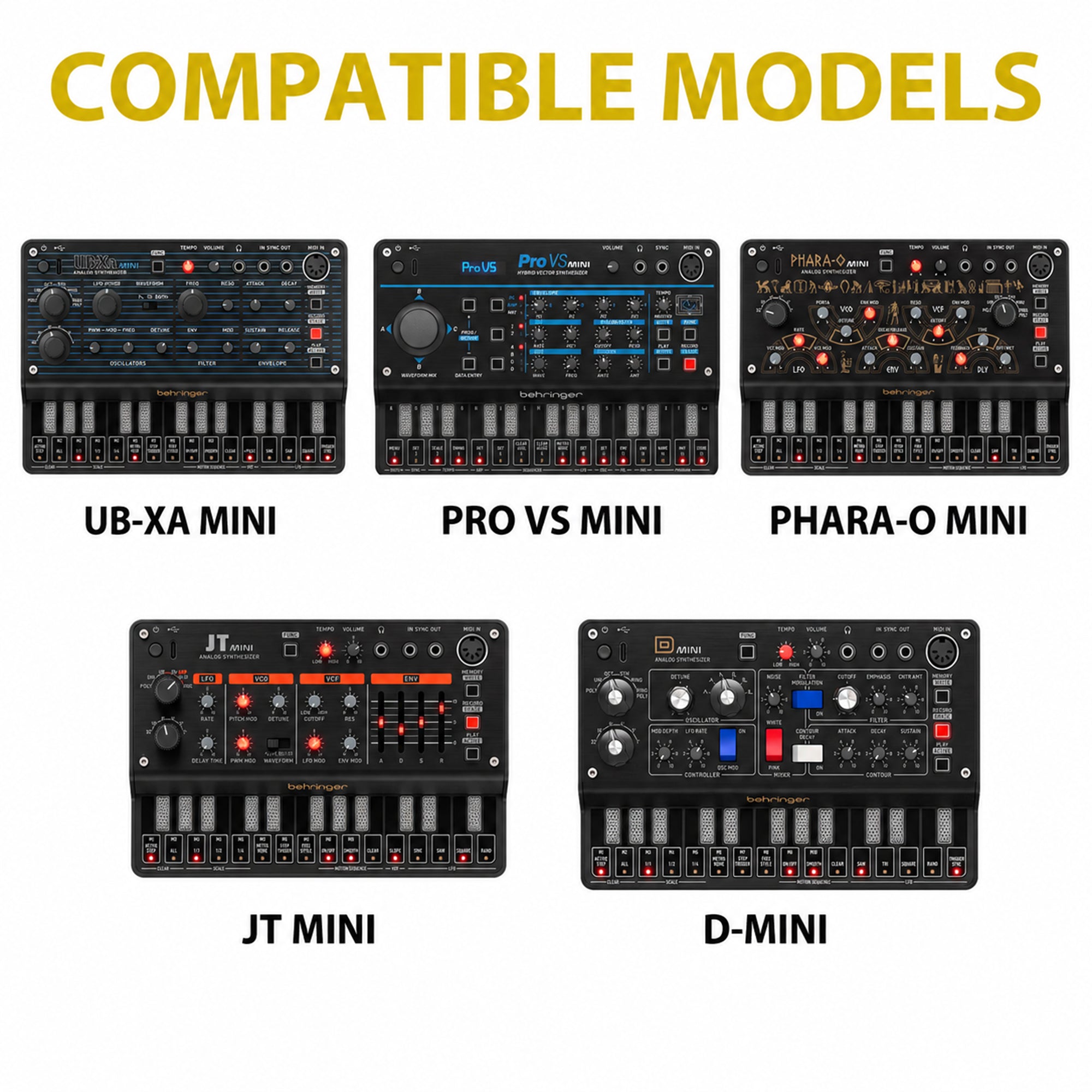 Musiin Analog Synthesizer Case Compatible with Behringer UB-Xa Mini,D-Mini