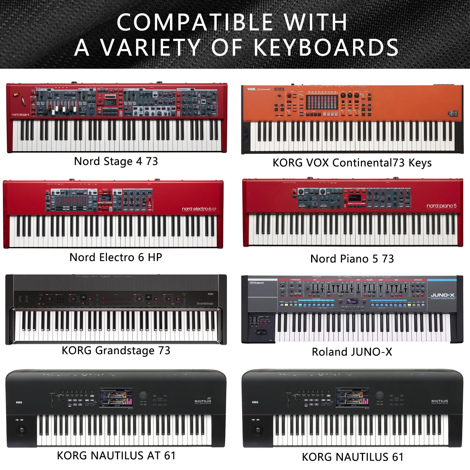Musiin Ultimate Keyboard Dust Cover - Stretchable Nylon, Compatible with Roland JUNO-X Synthesizer Covers and More