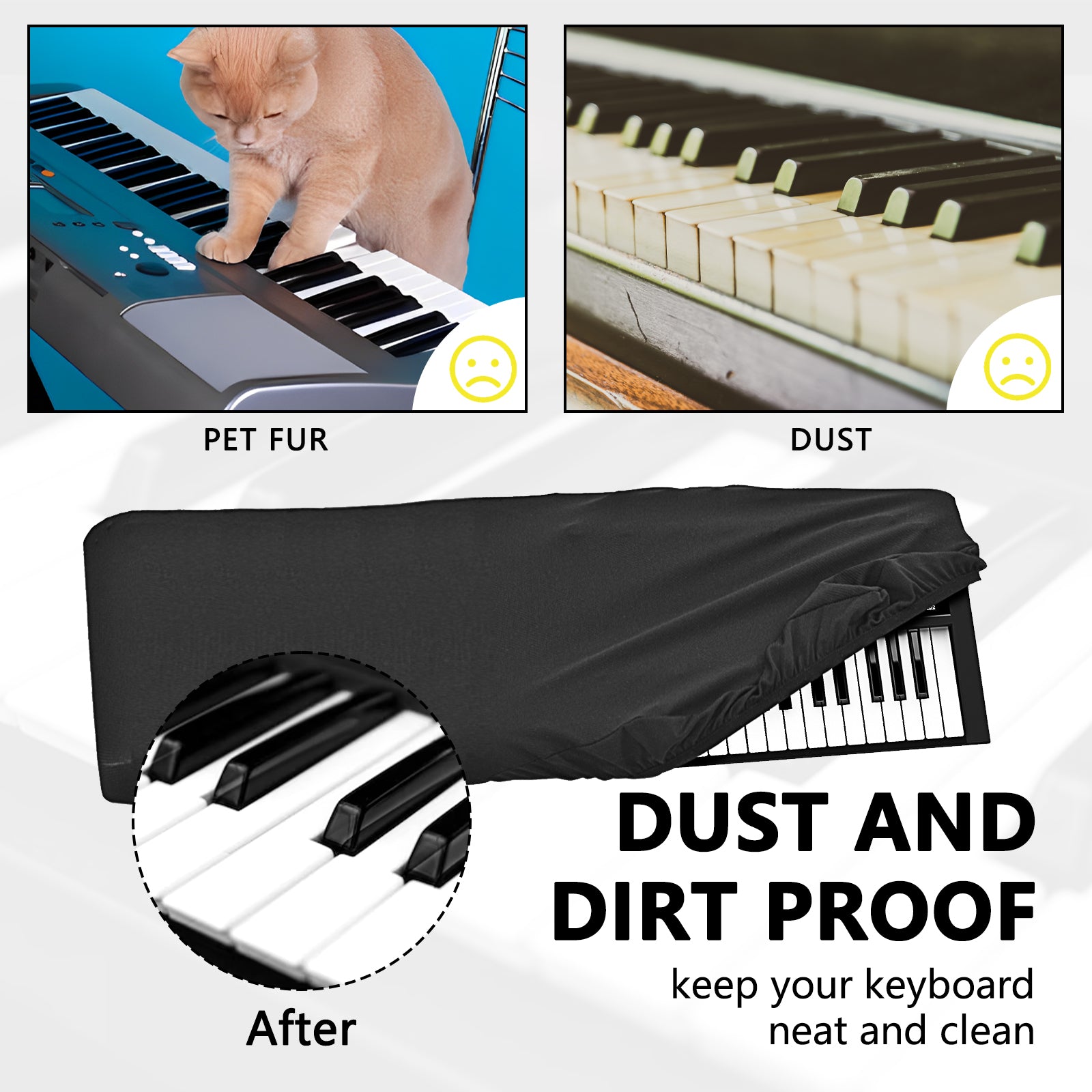 Musiin Pro Shield: Ultimate Stretch Nylon Keyboard Cover - Compatible with Roland FA-06 Keyboard Dust Cover