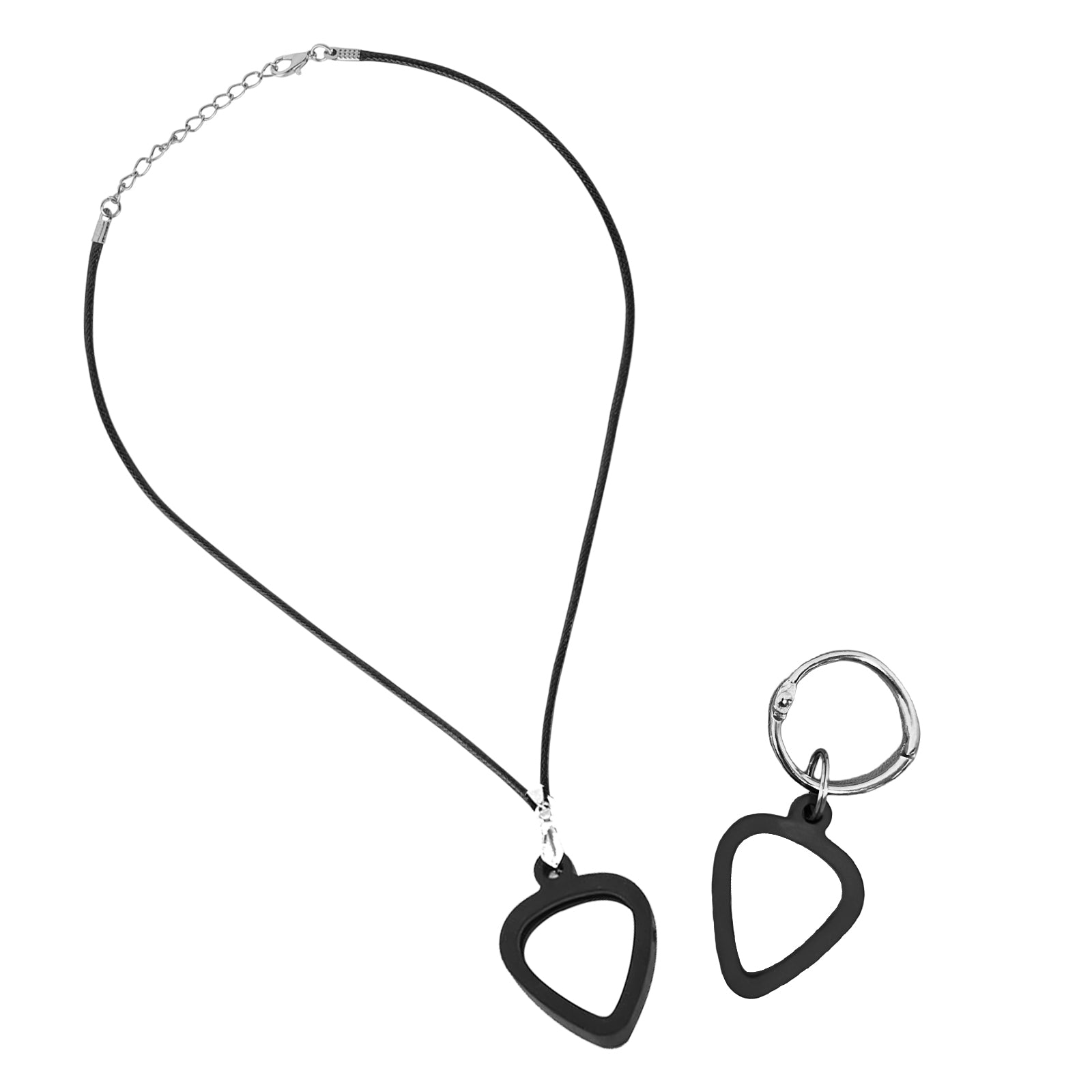 Musiin 2 Packs  Necklace Silicone Guitar Picks Pendant Lanyard Pendant Reversible Universal Pick Thickness (Standard)